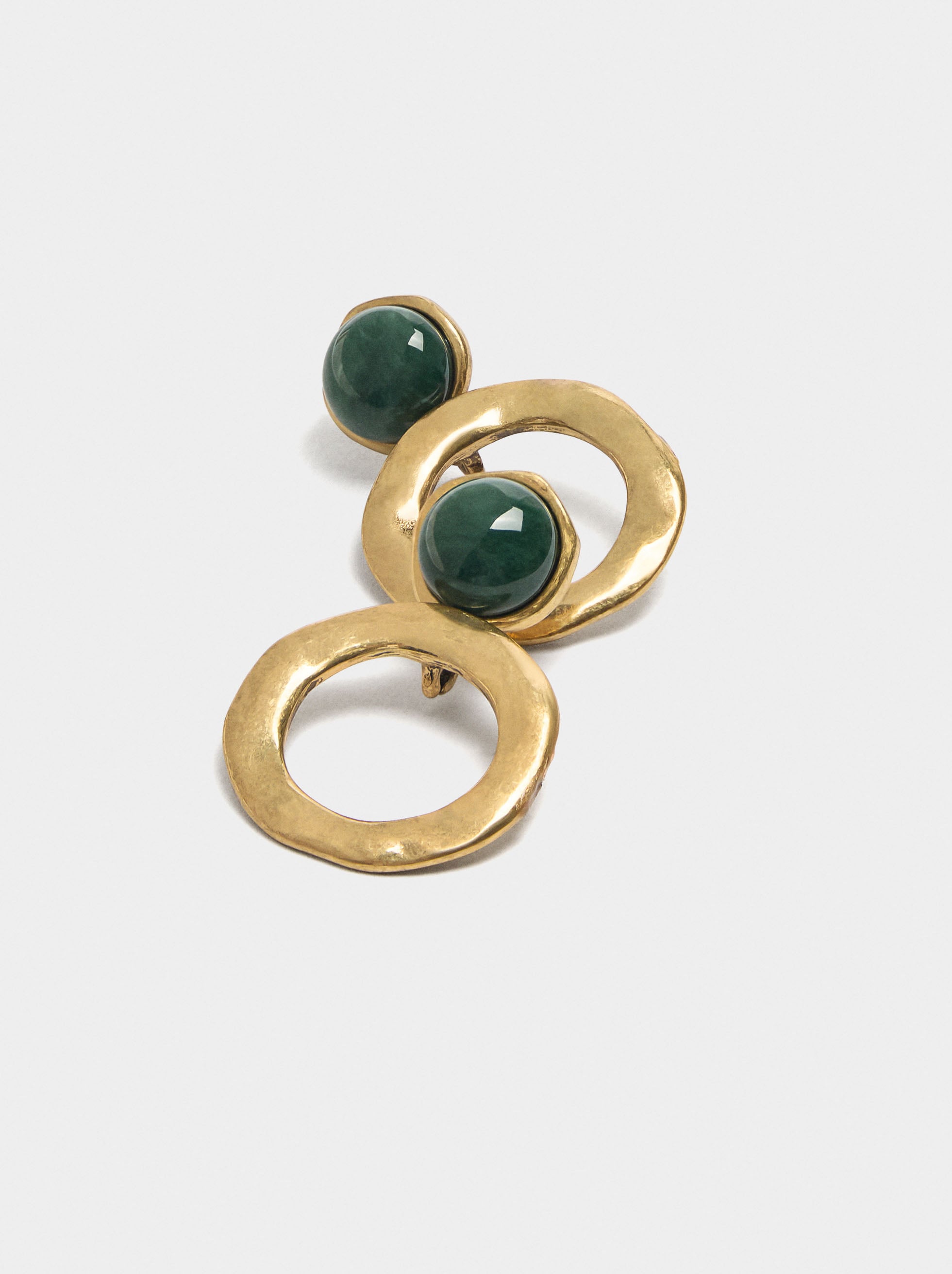 Pendientes Esfera Con Aro Irregular