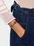 Pulsera Elástica Cuadrada Con Colgante