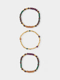 Set De Pulseras Elásticas De Abalorios Multicolor