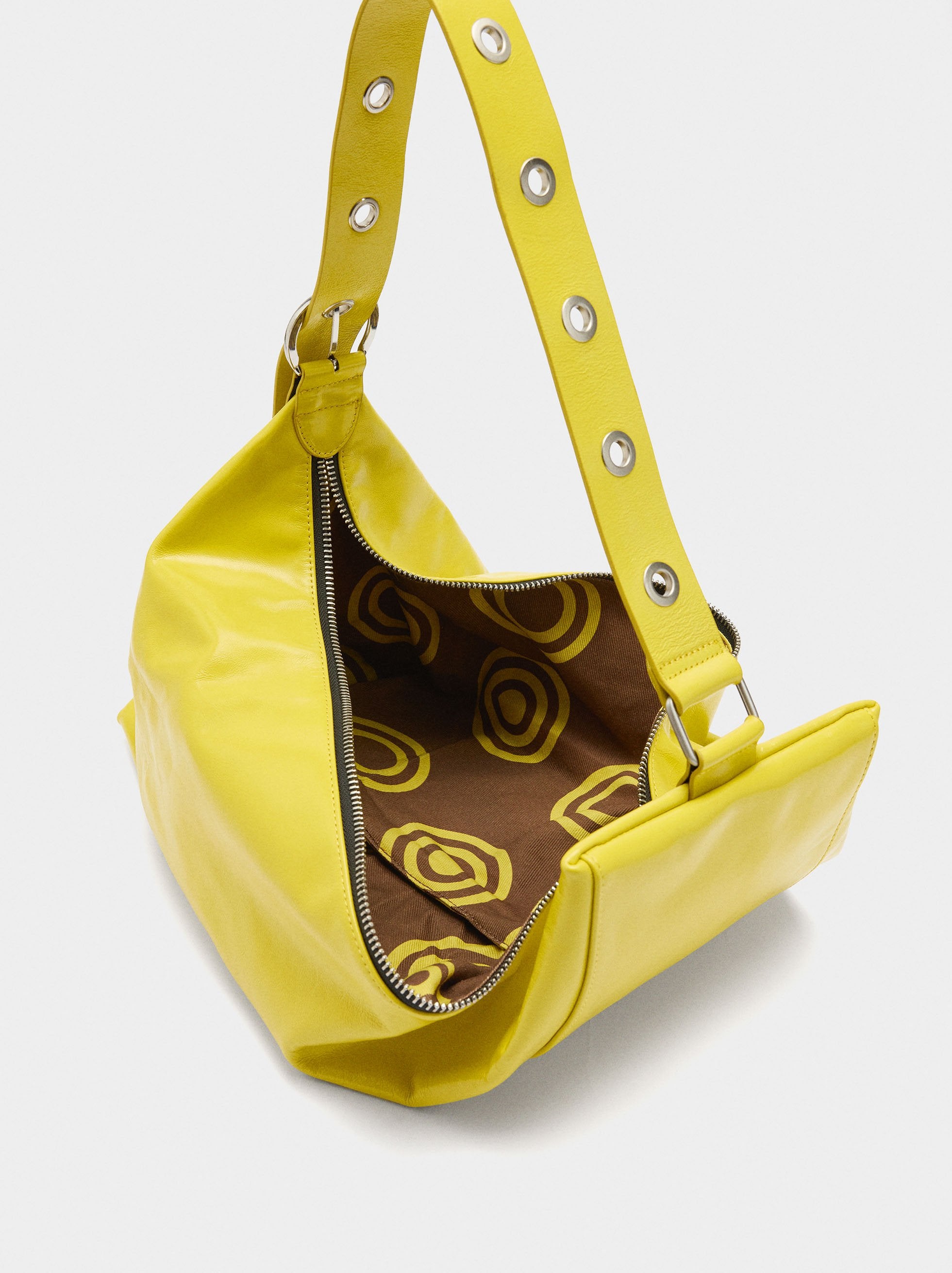 Bolso De Hombro De Piel Asimétrico