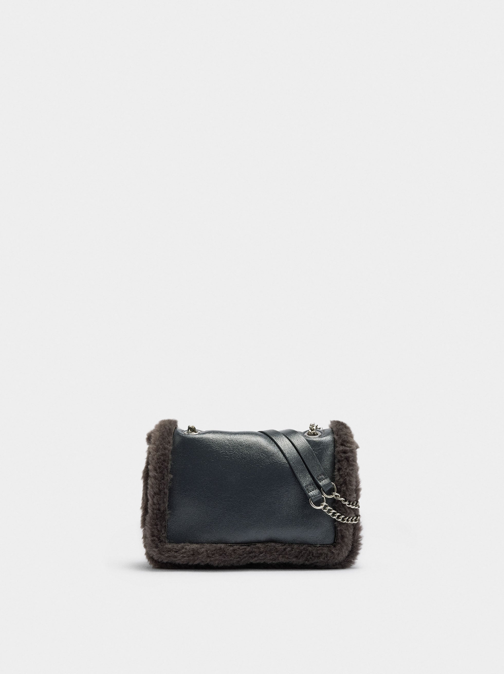 Bolso De Hombro Bordes Efecto Pelo