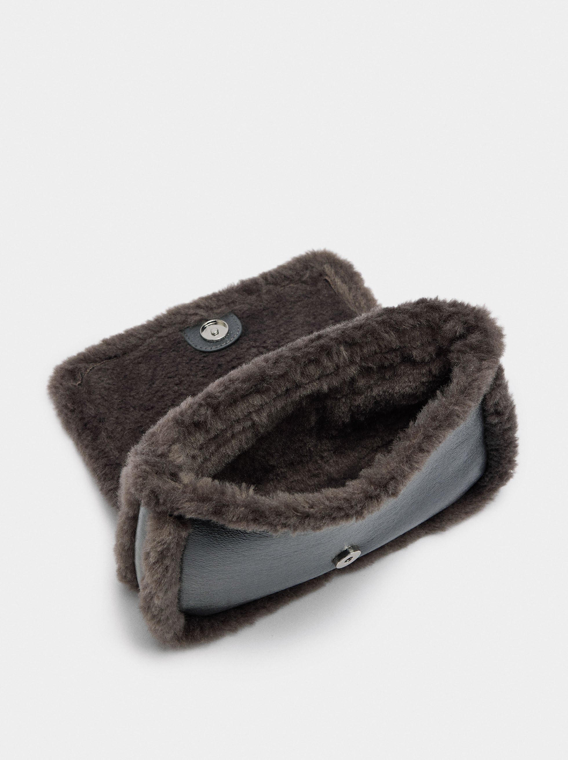 Bolso De Hombro Bordes Efecto Pelo