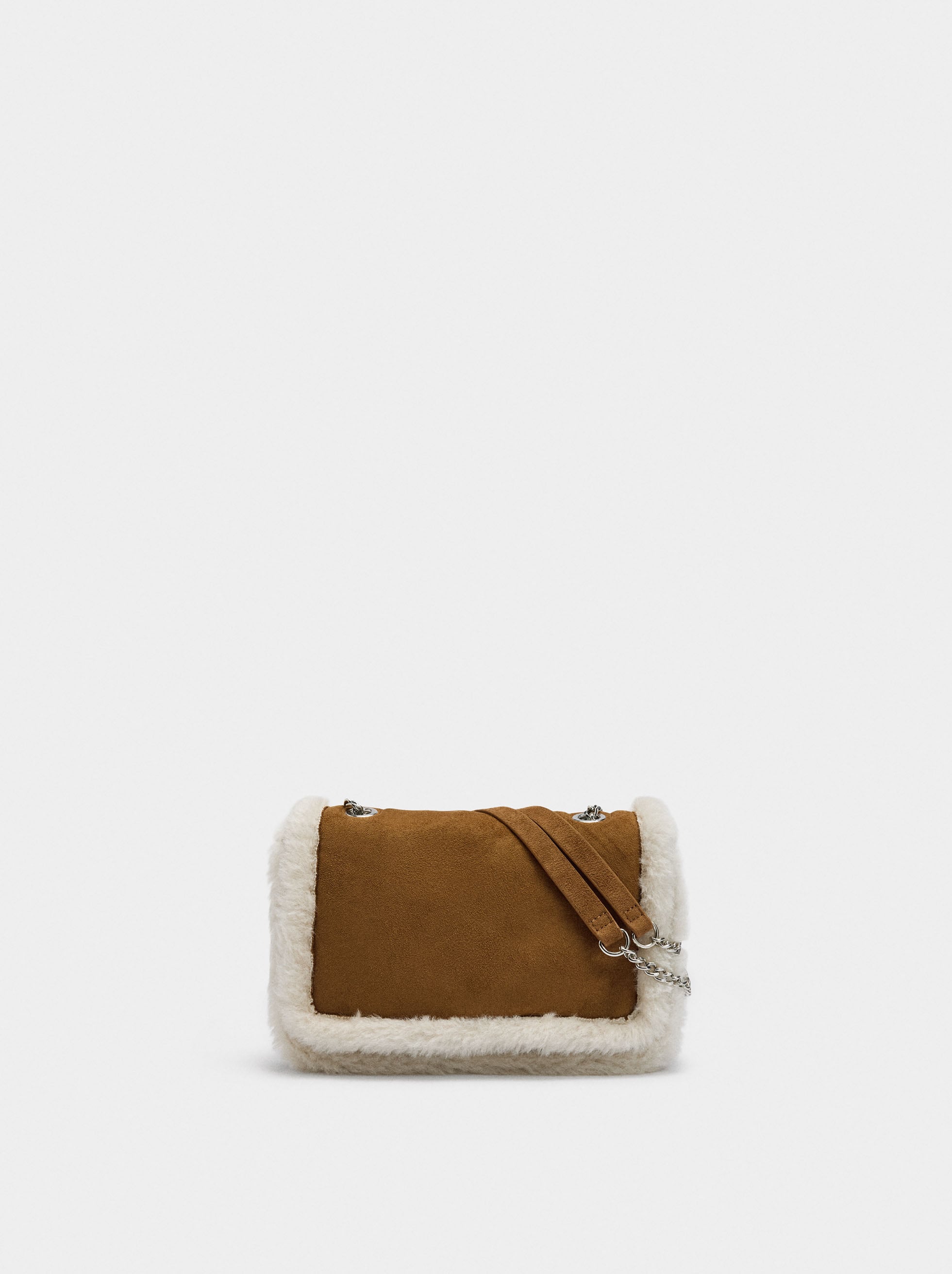 Bolso De Hombro Bordes Efecto Pelo