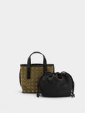 Bolso Tote Con Tachuelas Bolsa Interior
