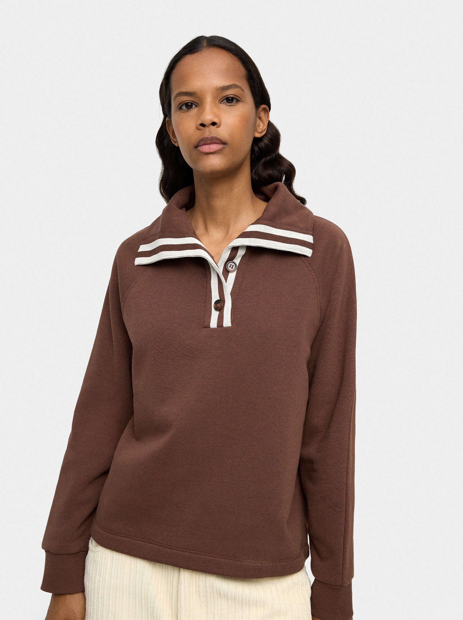 Sudadera Cuello Polo De Rayas