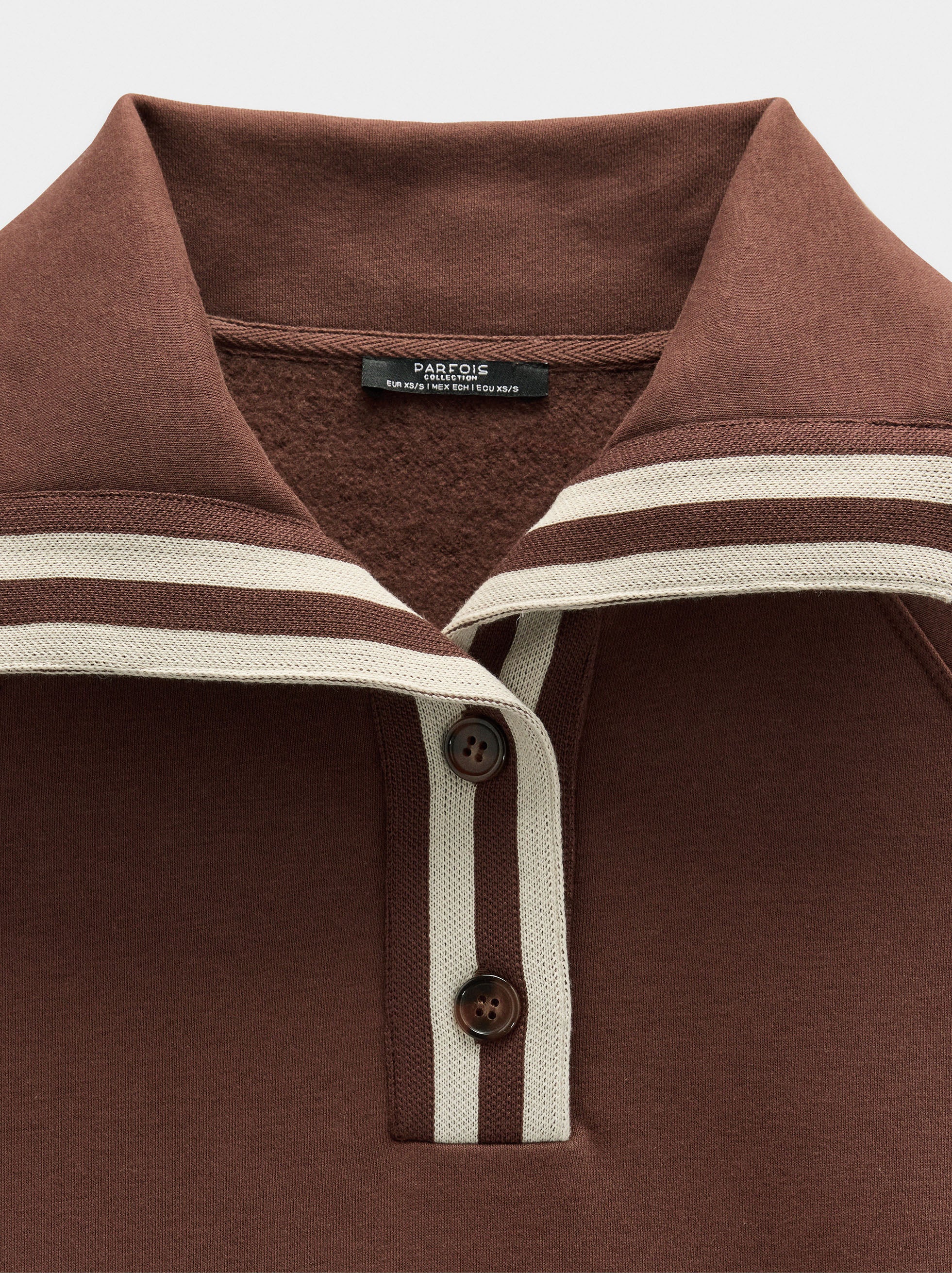 Sudadera Cuello Polo De Rayas