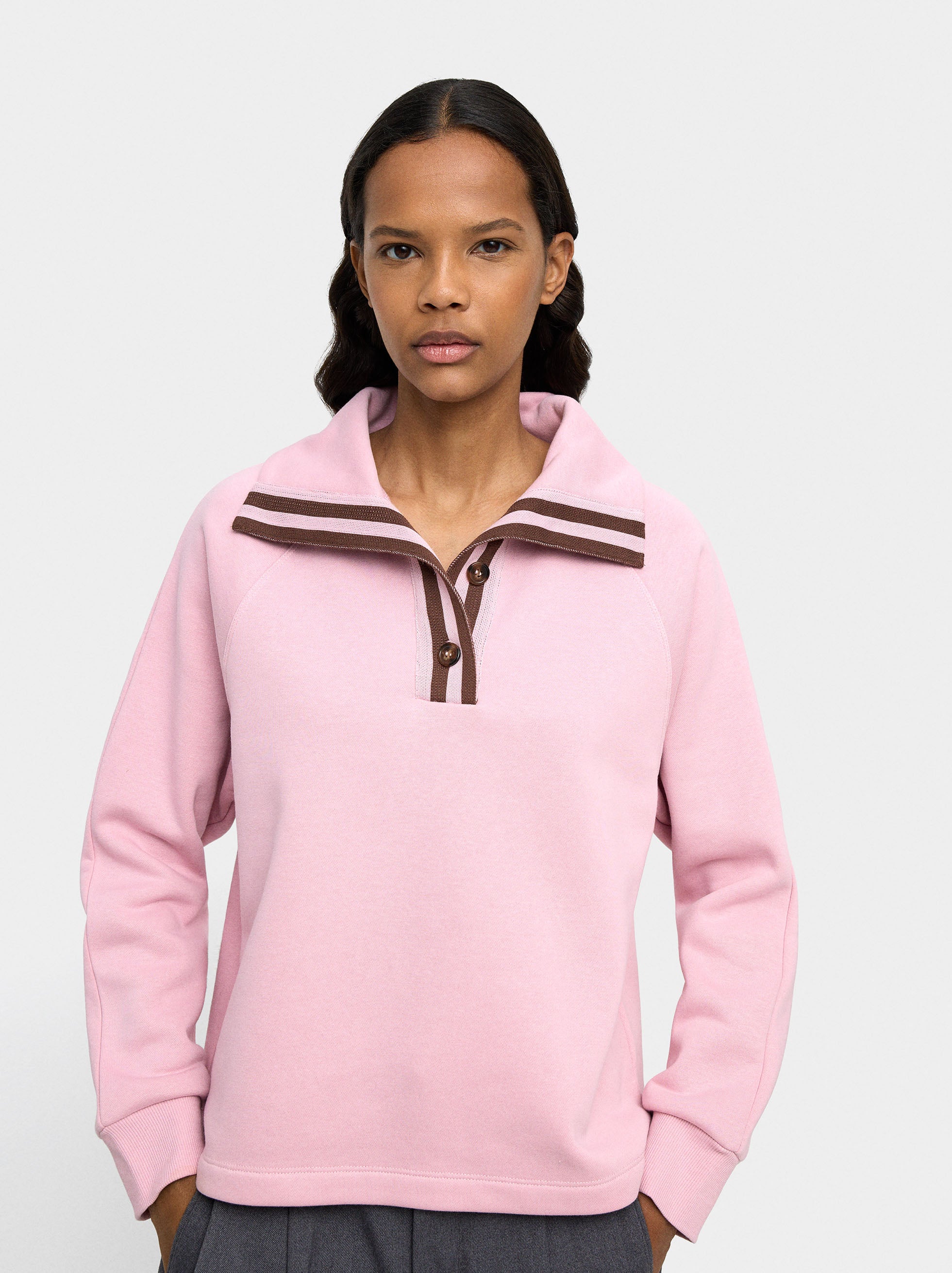 Sudadera Cuello Polo De Rayas