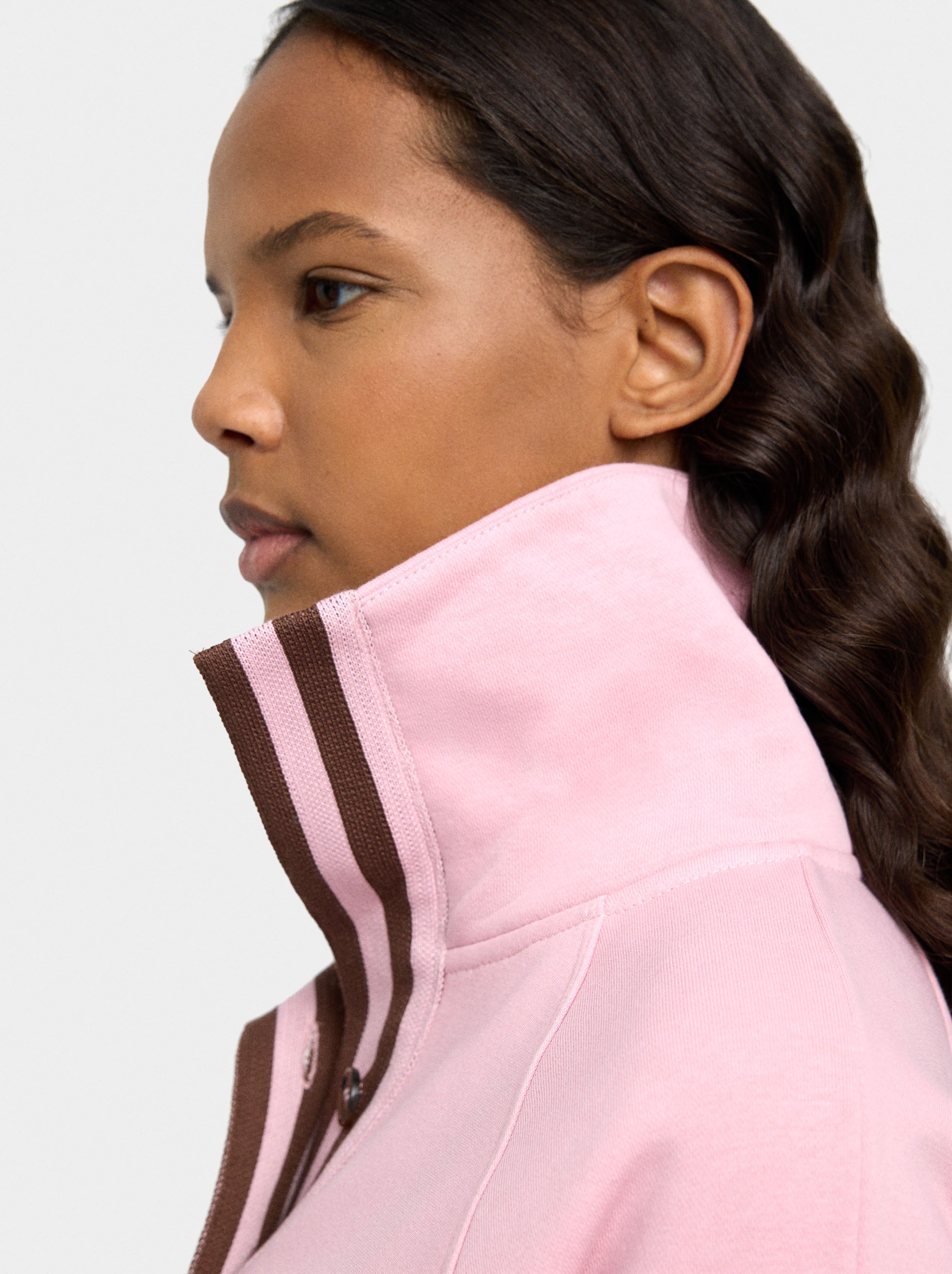 Sudadera Cuello Polo De Rayas