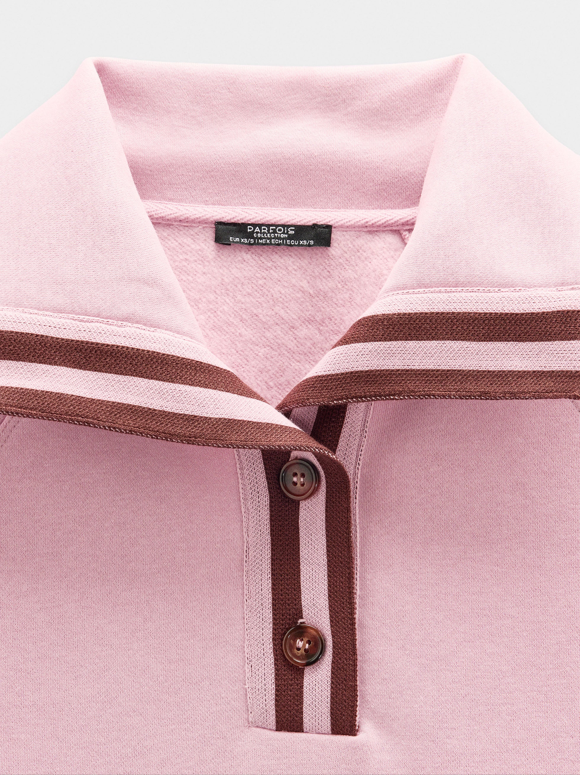 Sudadera Cuello Polo De Rayas