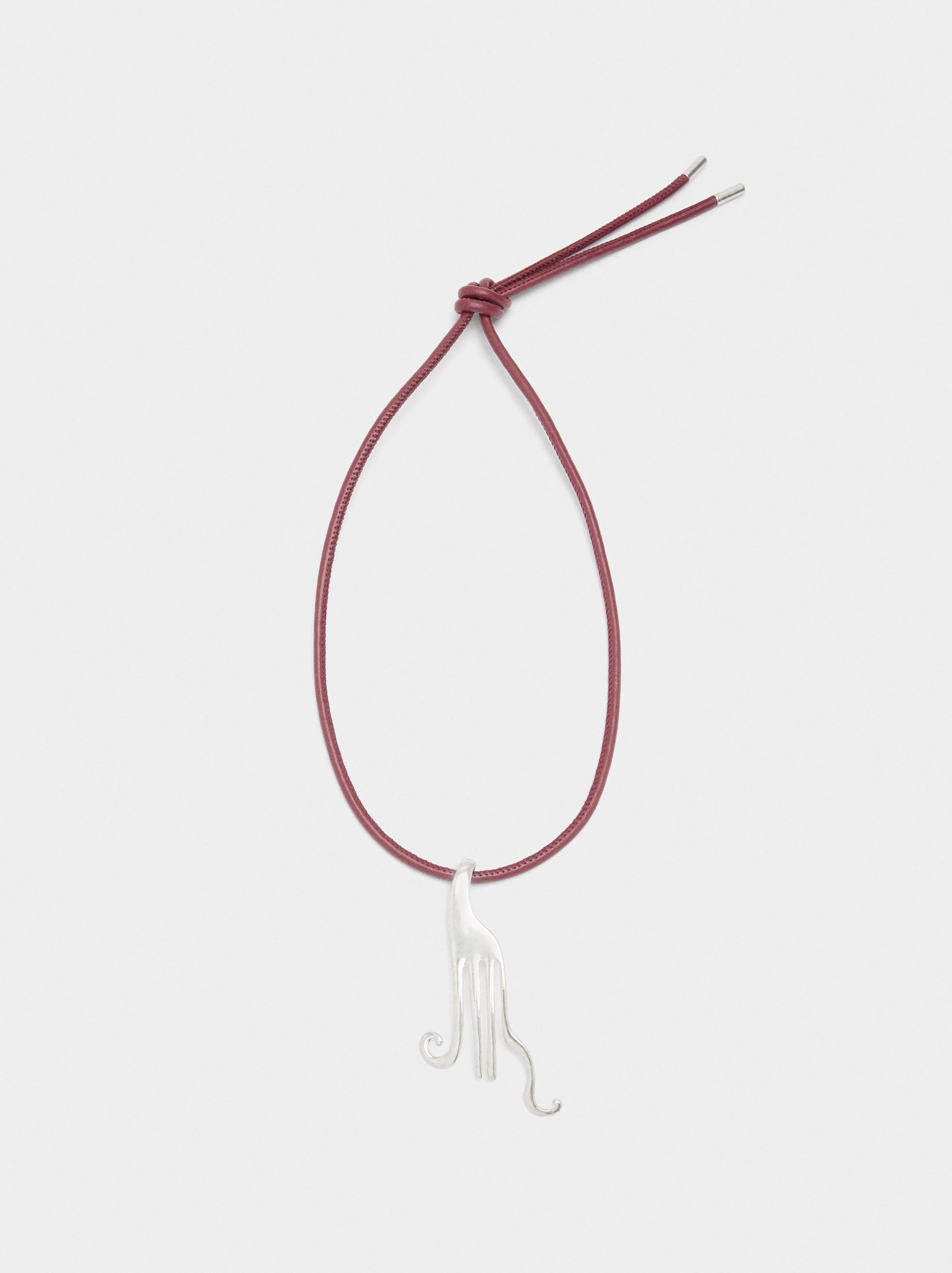 Collar De Cordón Con Colgante Tenedor