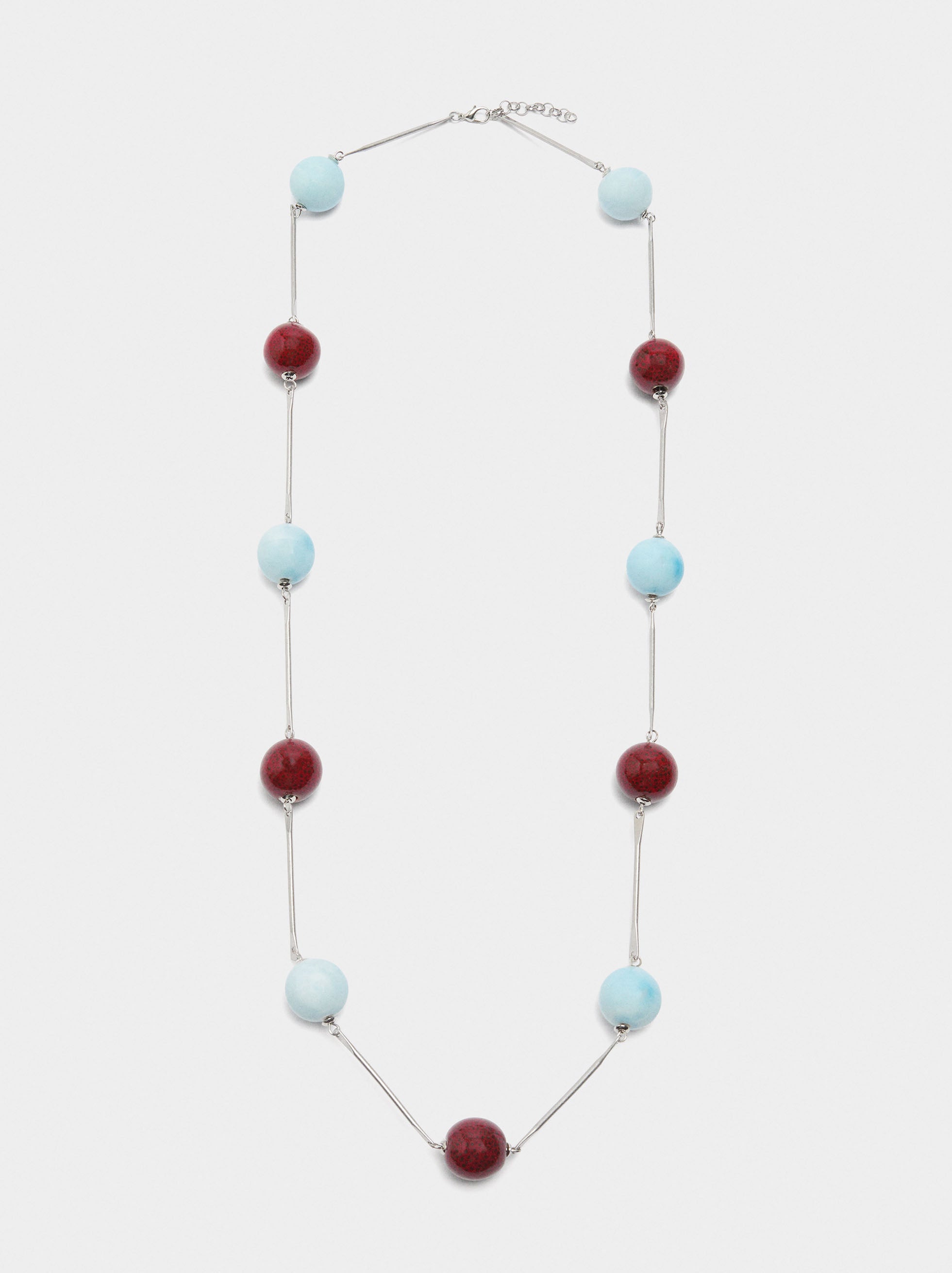 Collar Largo Esferas De Cerámica