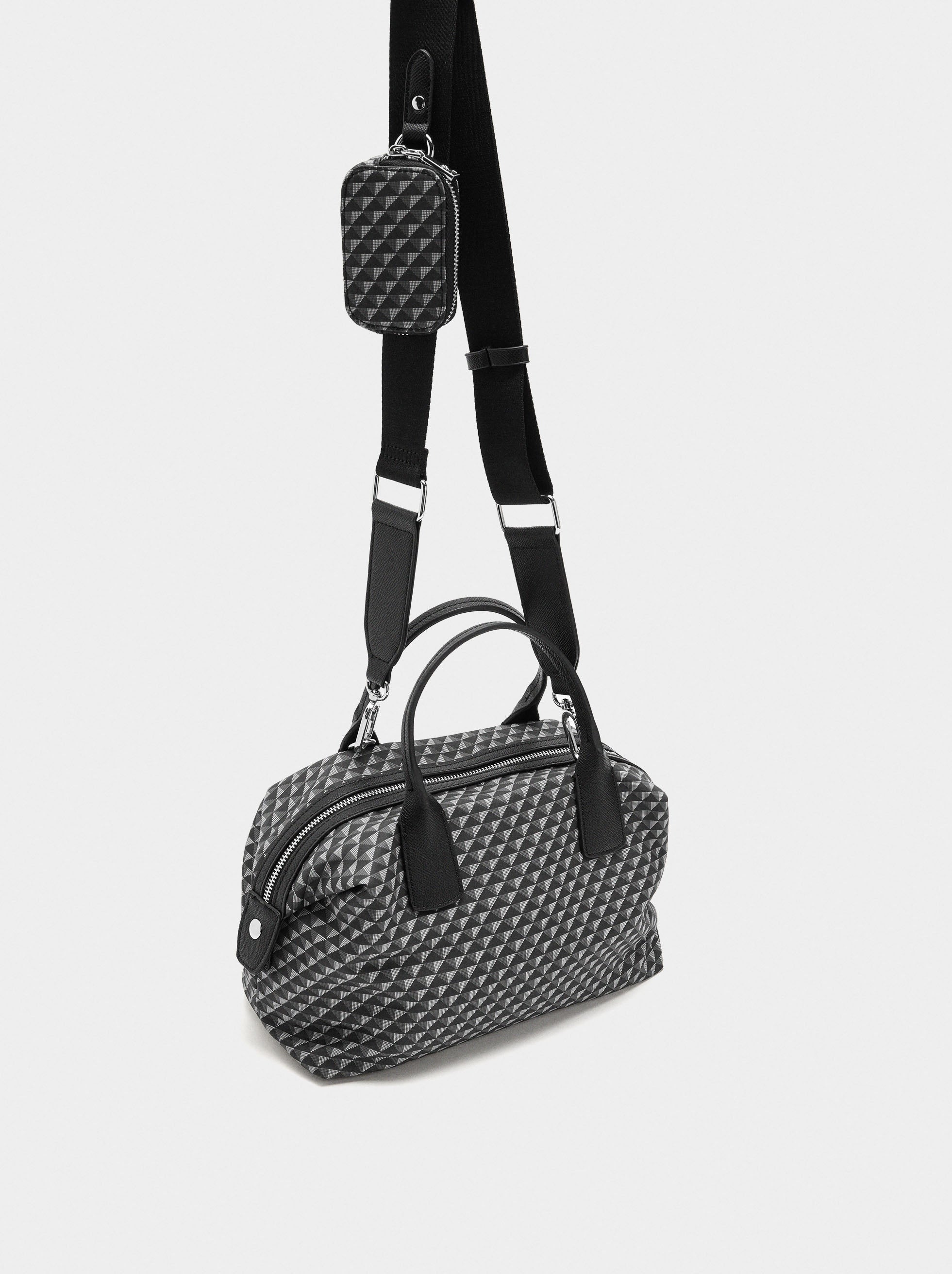 Bolso Tote Estampado De Nylon