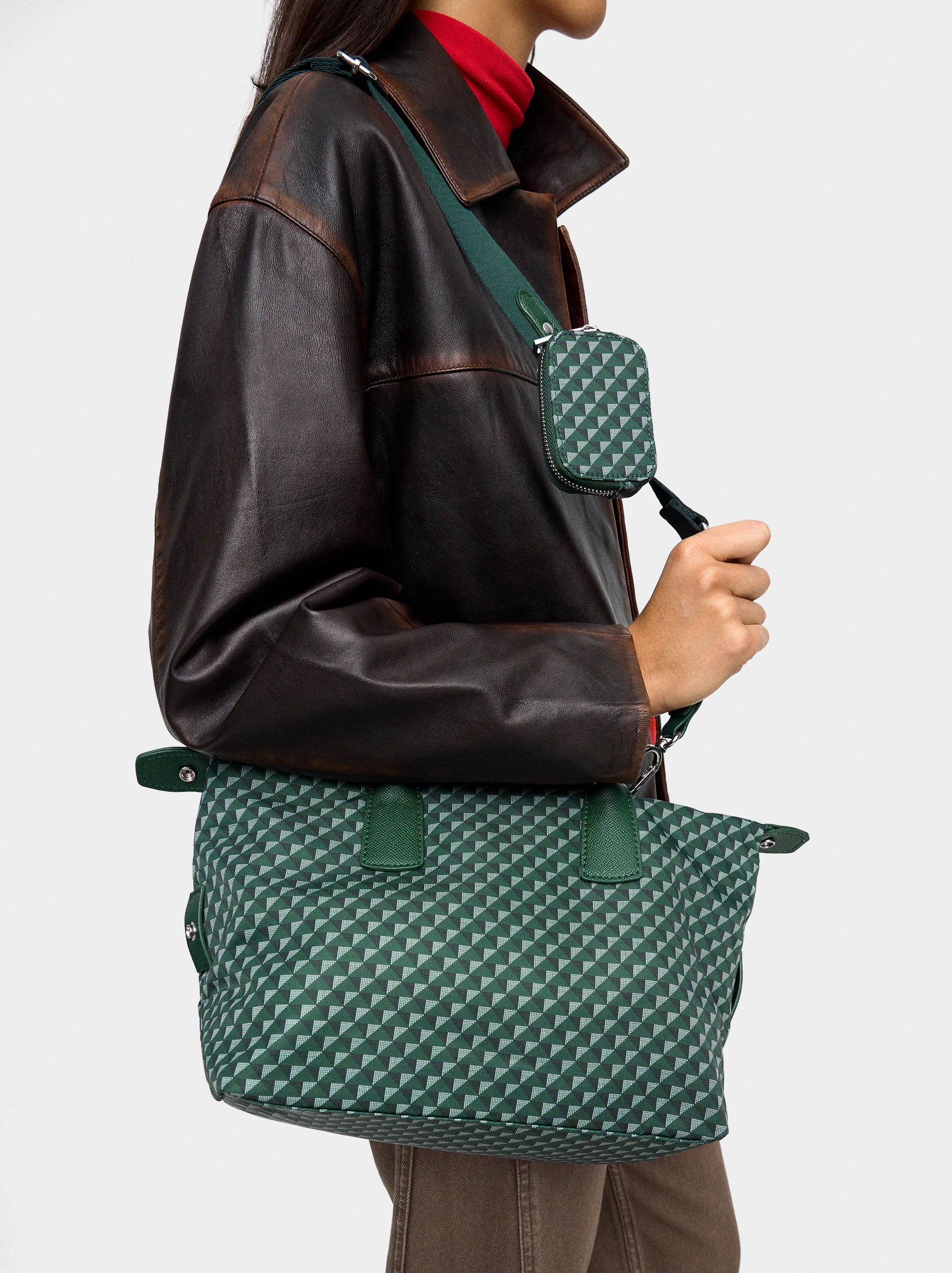 Bolso Tote Estampado De Nylon