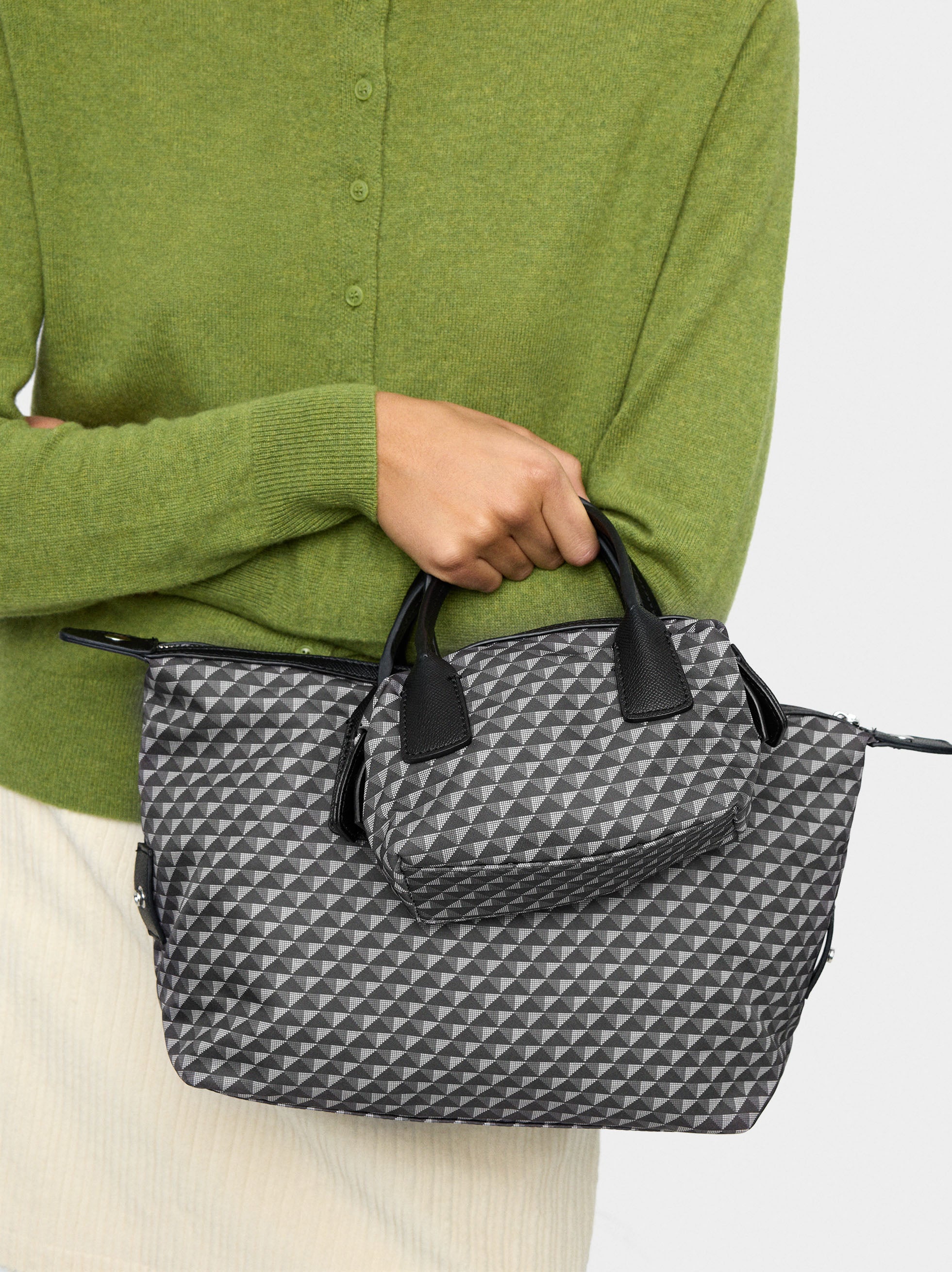 Bolso Bandolera Estampado De Nylon