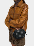 Bolso Bandolera De Nylon Con Tachuelas