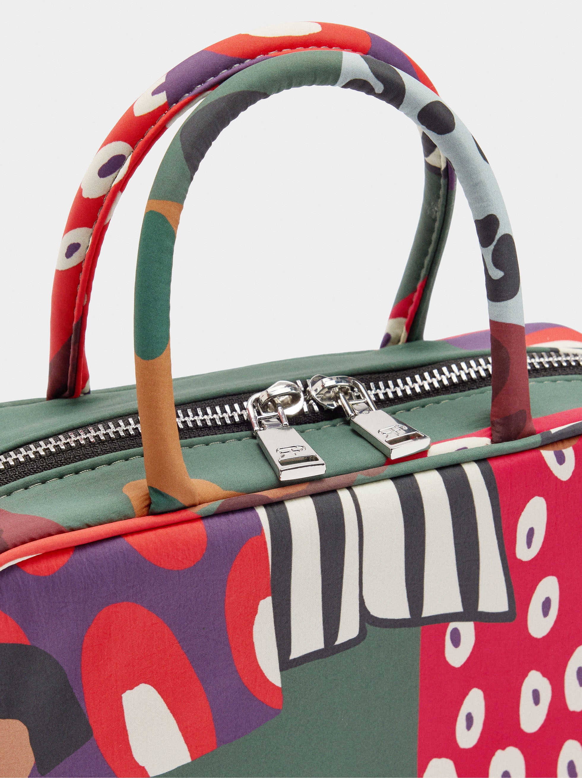 Bolso Bowling Estampado De Nylon