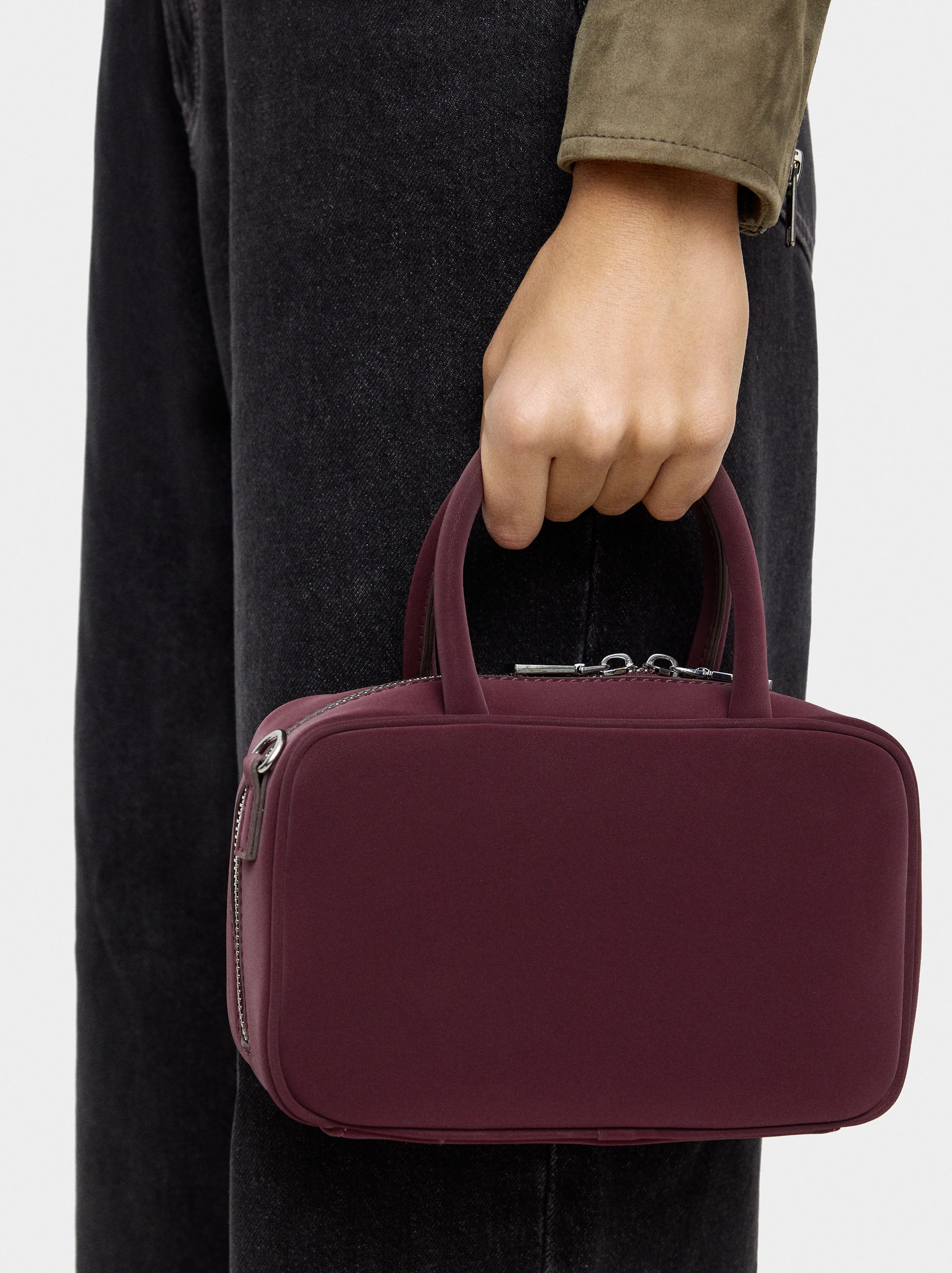 Bolso Bowling De Textura Suave