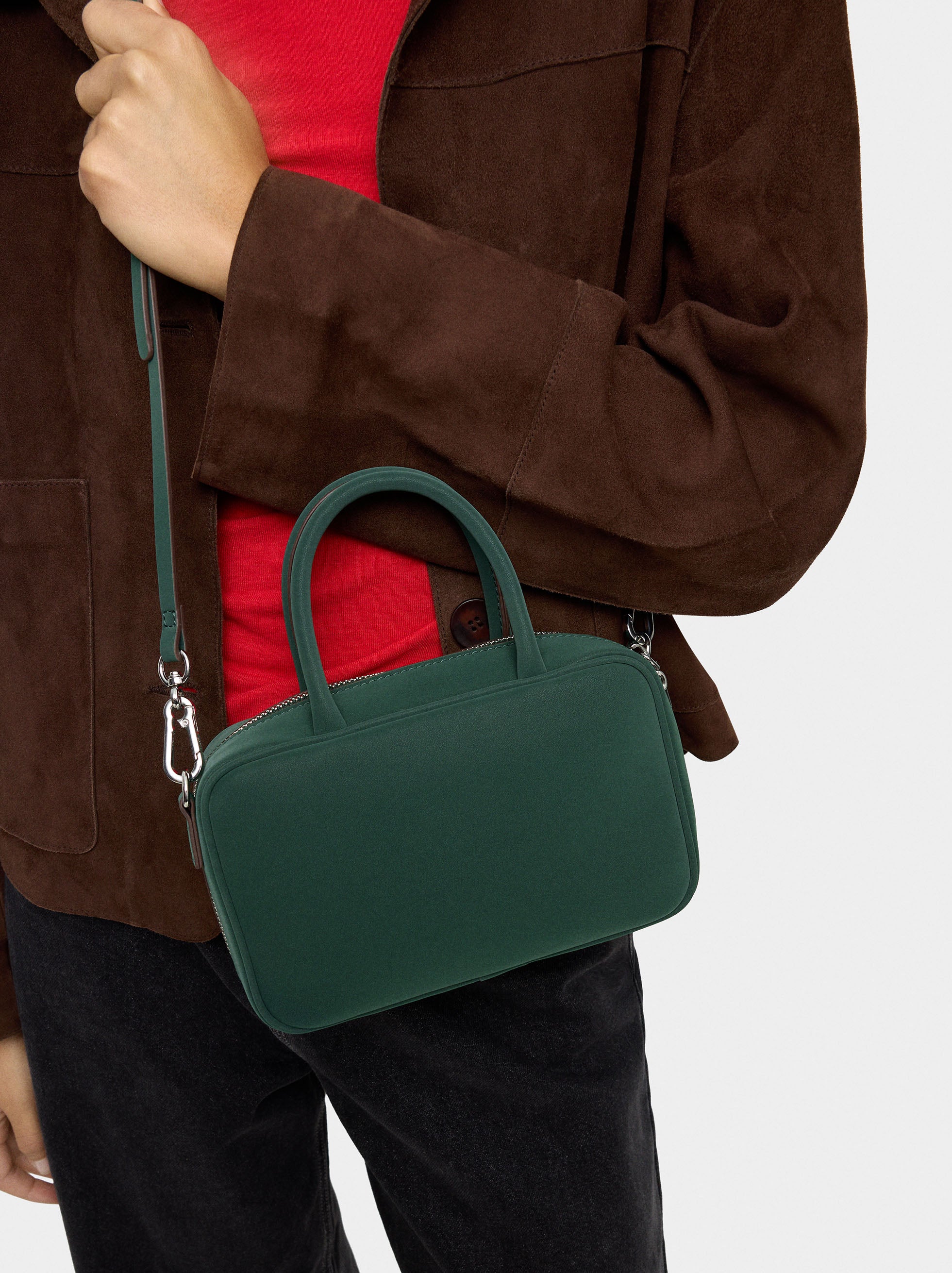 Bolso Bowling De Textura Suave