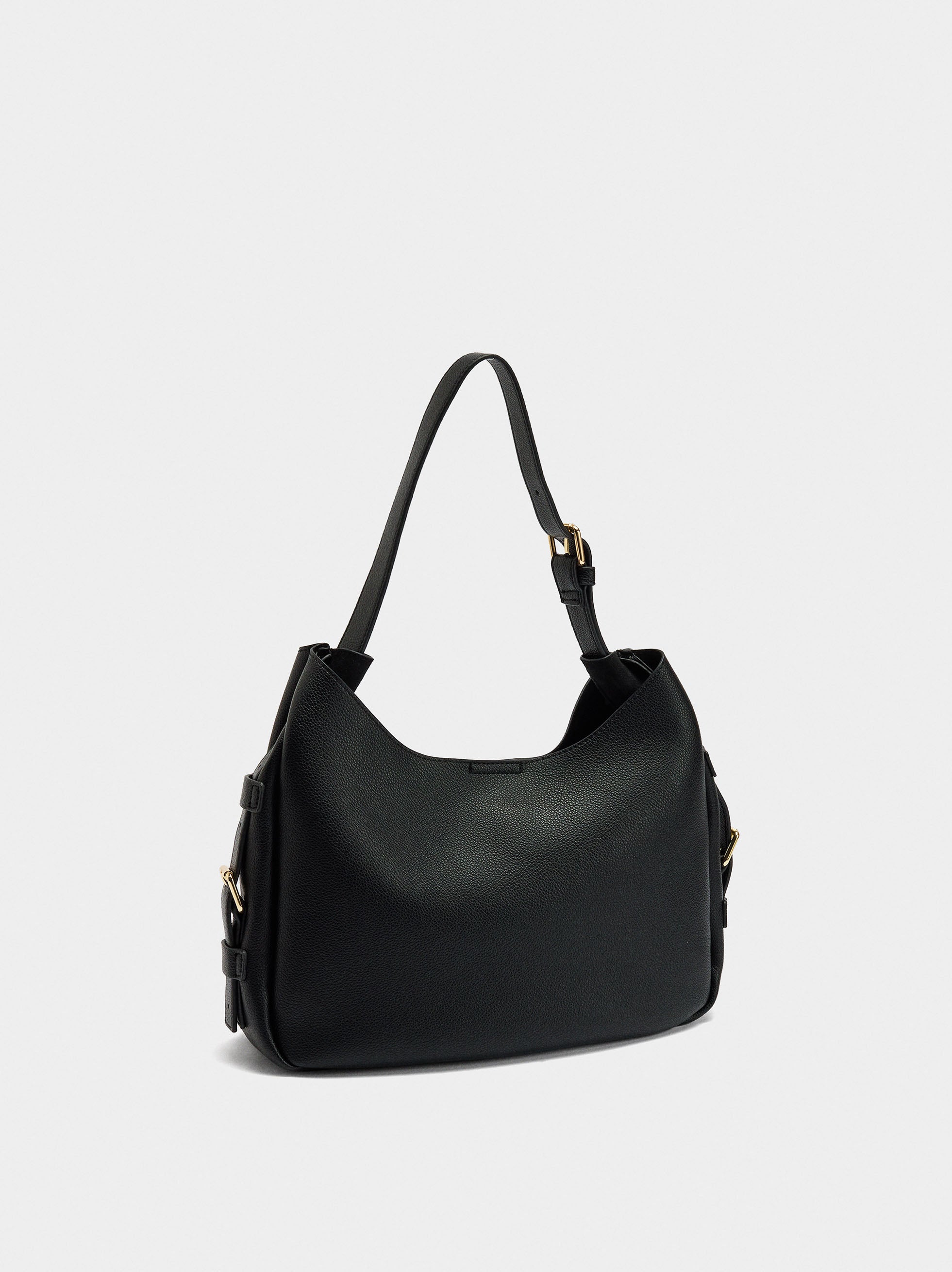 Bolso De Hombro Con Hebillas Laterales
