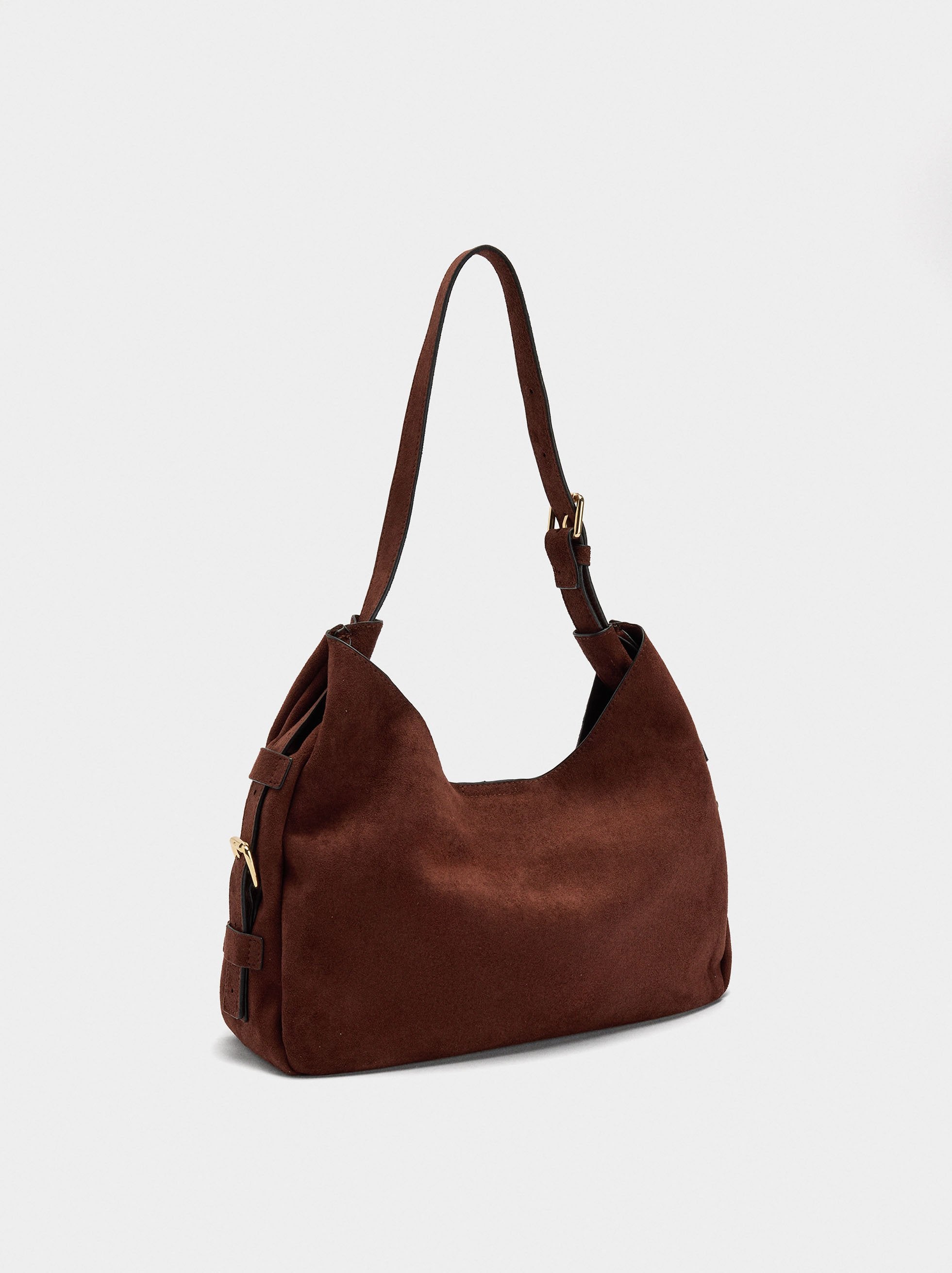 Bolso De Hombro Con Hebillas Laterales