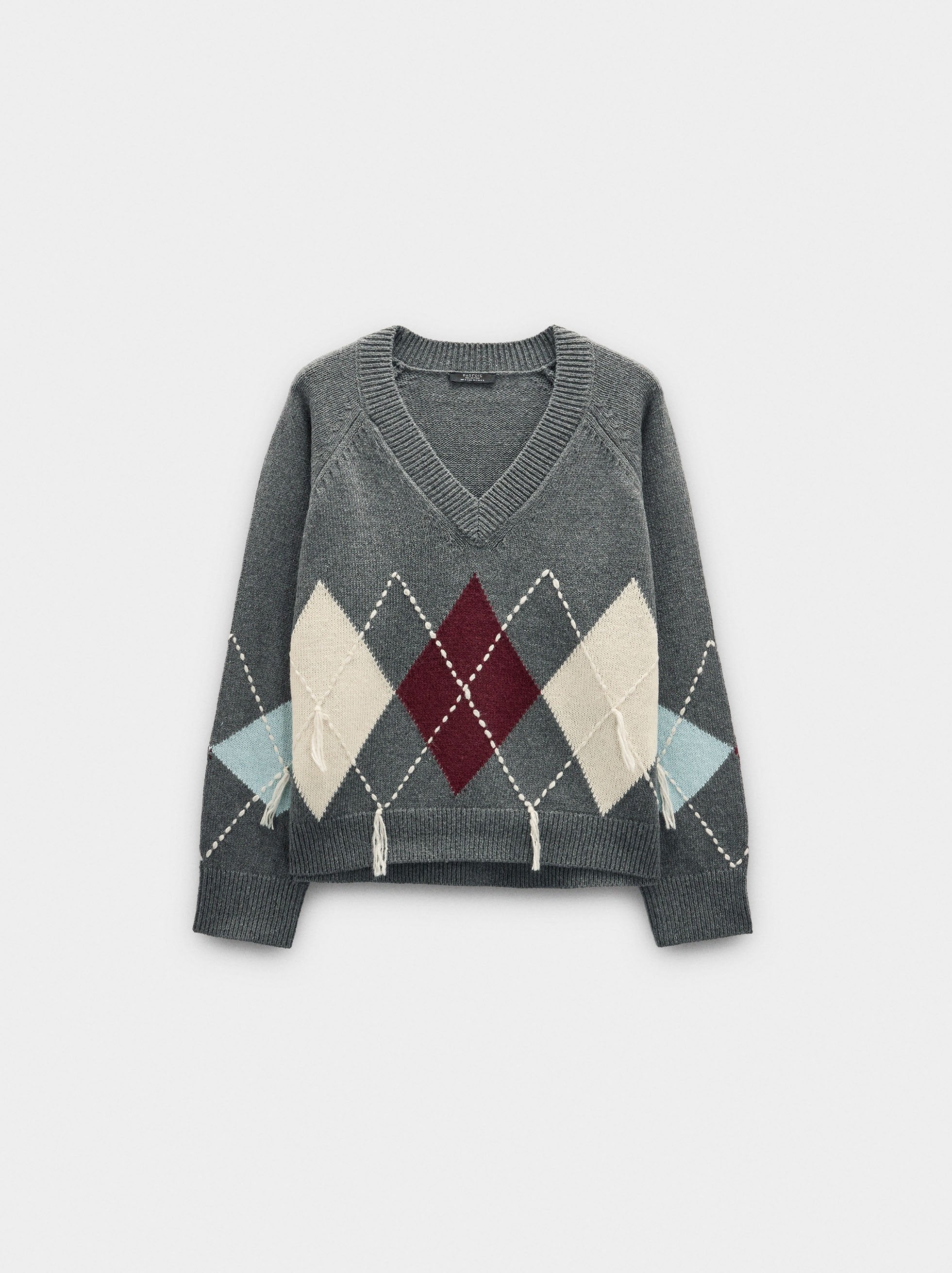 Jersey De Punto Con Rombos Y Bordado
