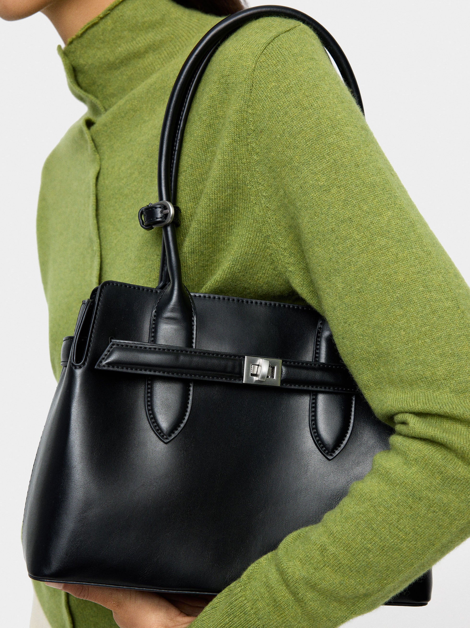 Bolso Tote Con Cinturón