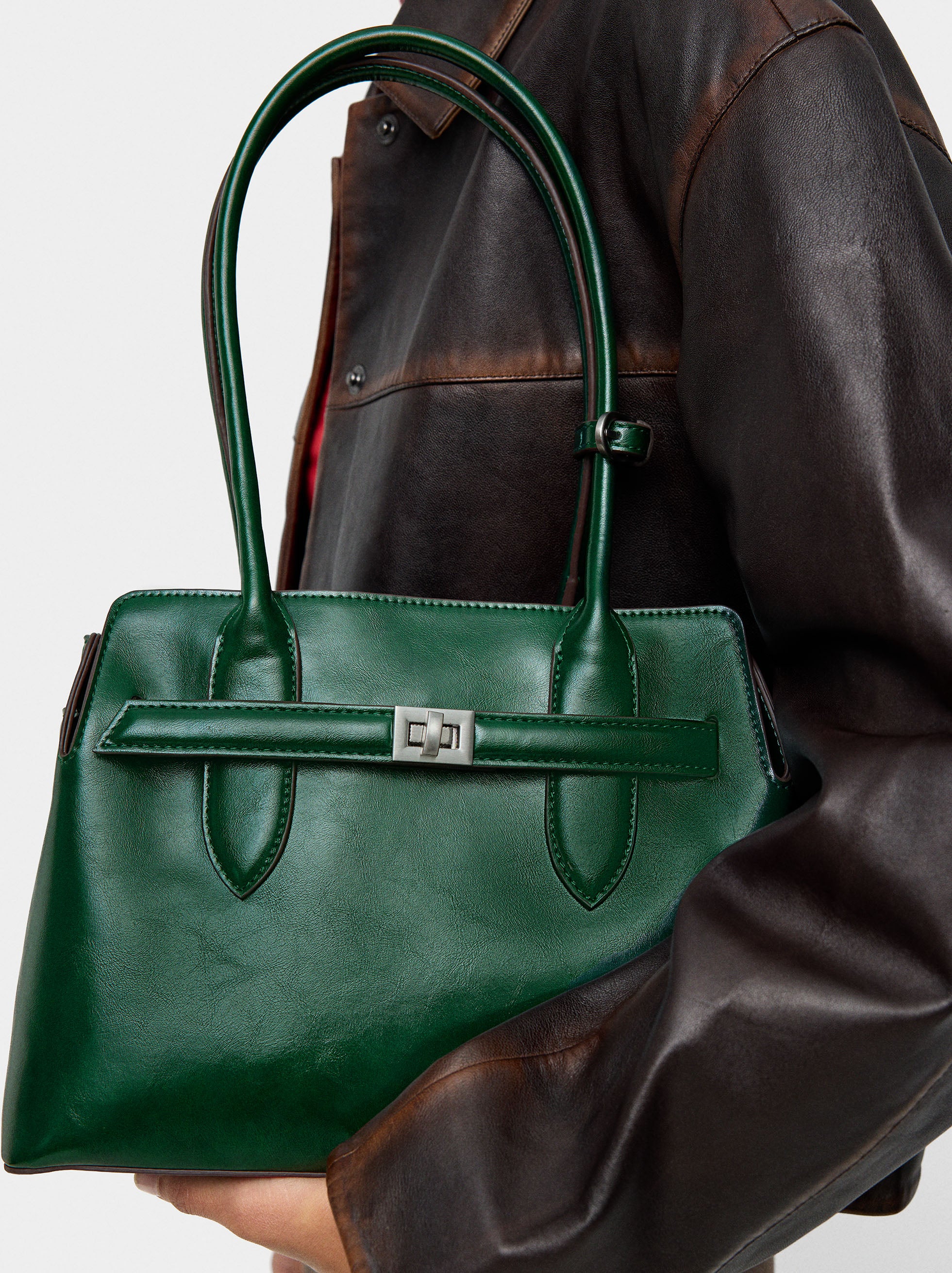 Bolso Tote Con Cinturón