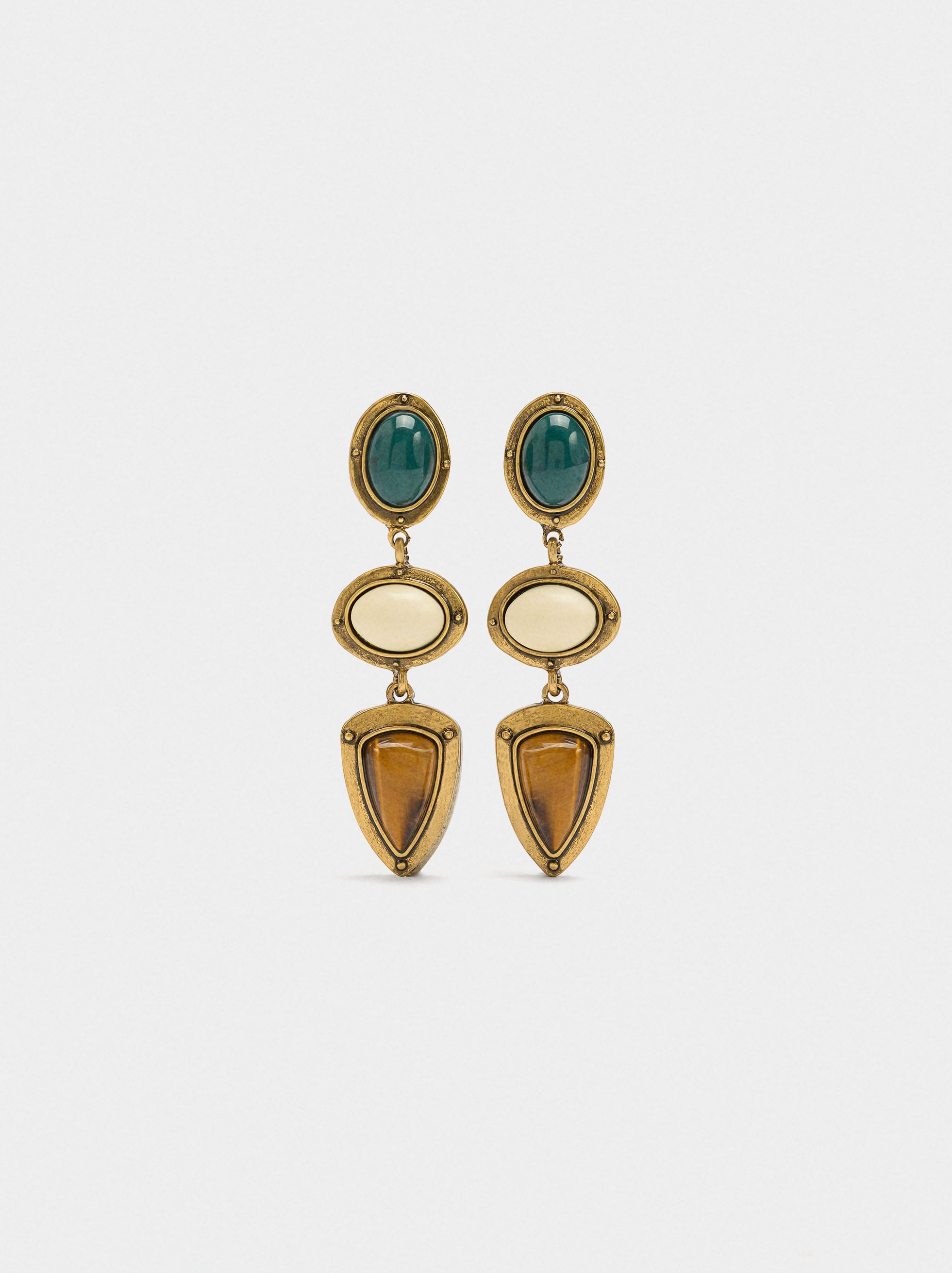 Pendientes Geométricos De Piedras