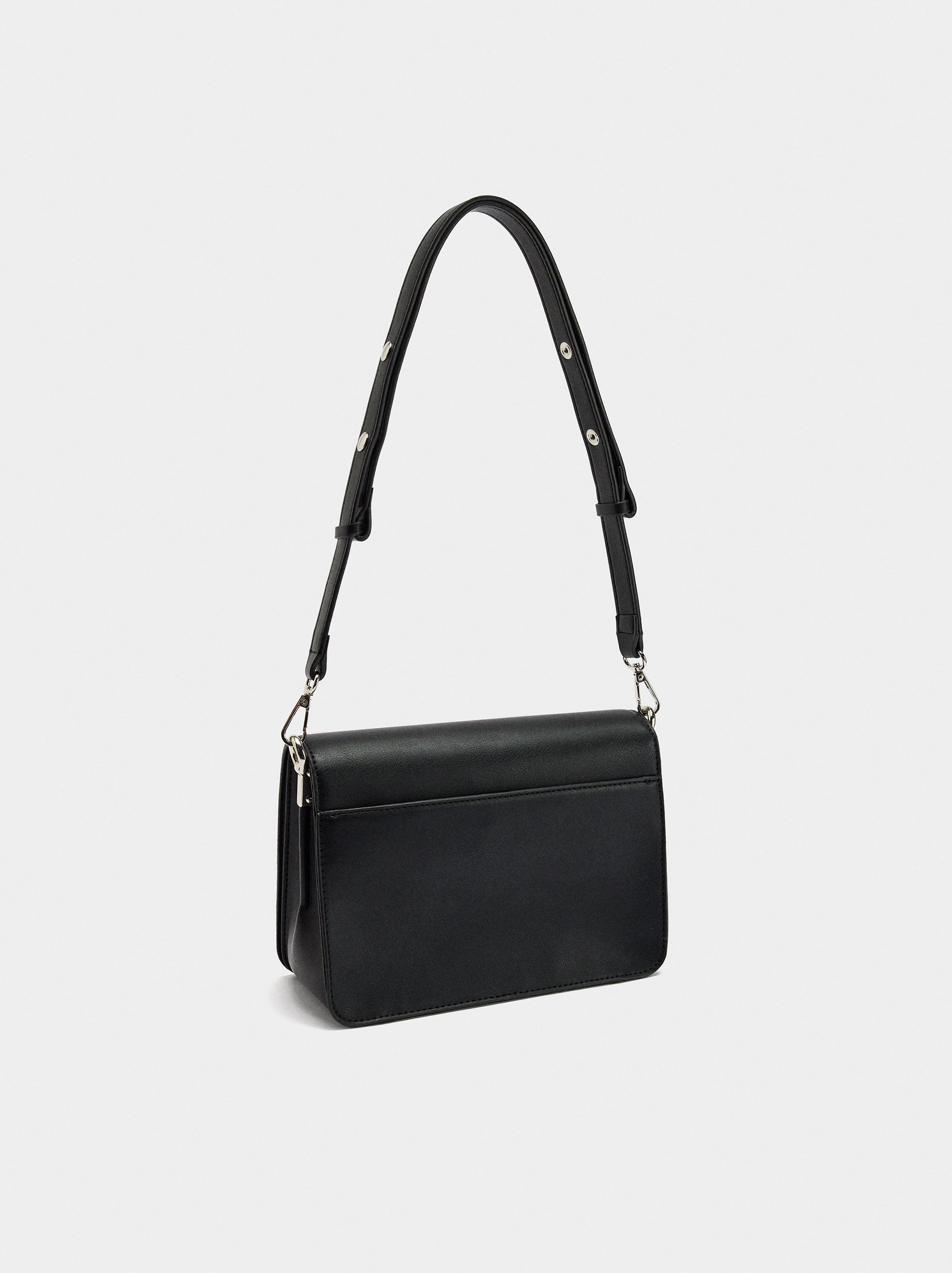 Bolso Bandolera Liso Con Solapa