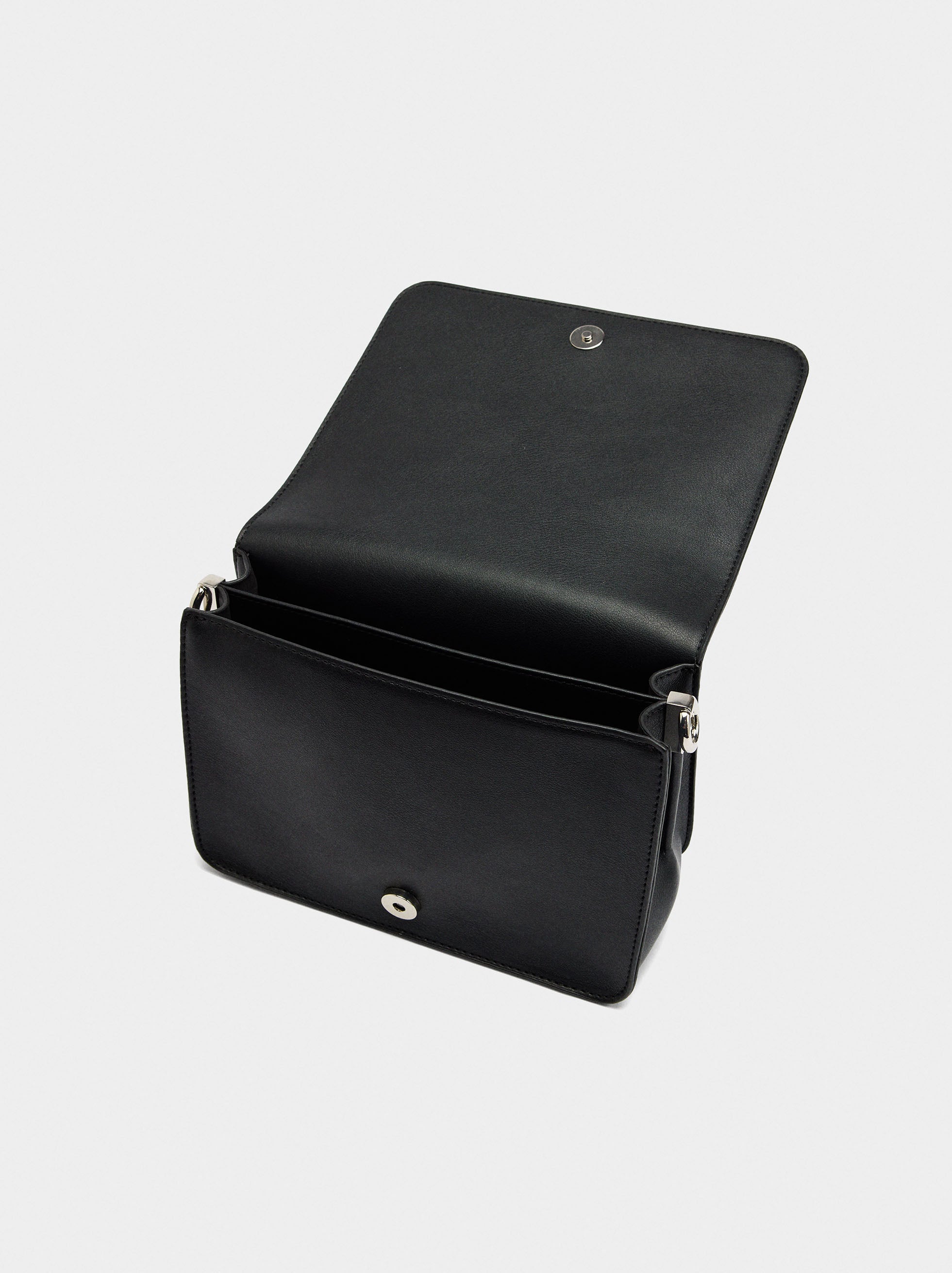 Bolso Bandolera Liso Con Solapa