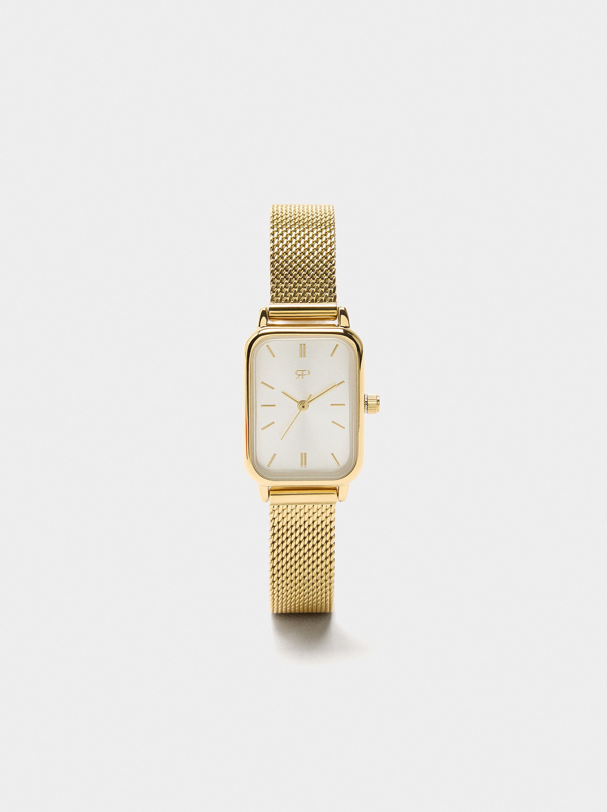 Reloj Rectangular Pulsera De Punto Acero Inoxidable