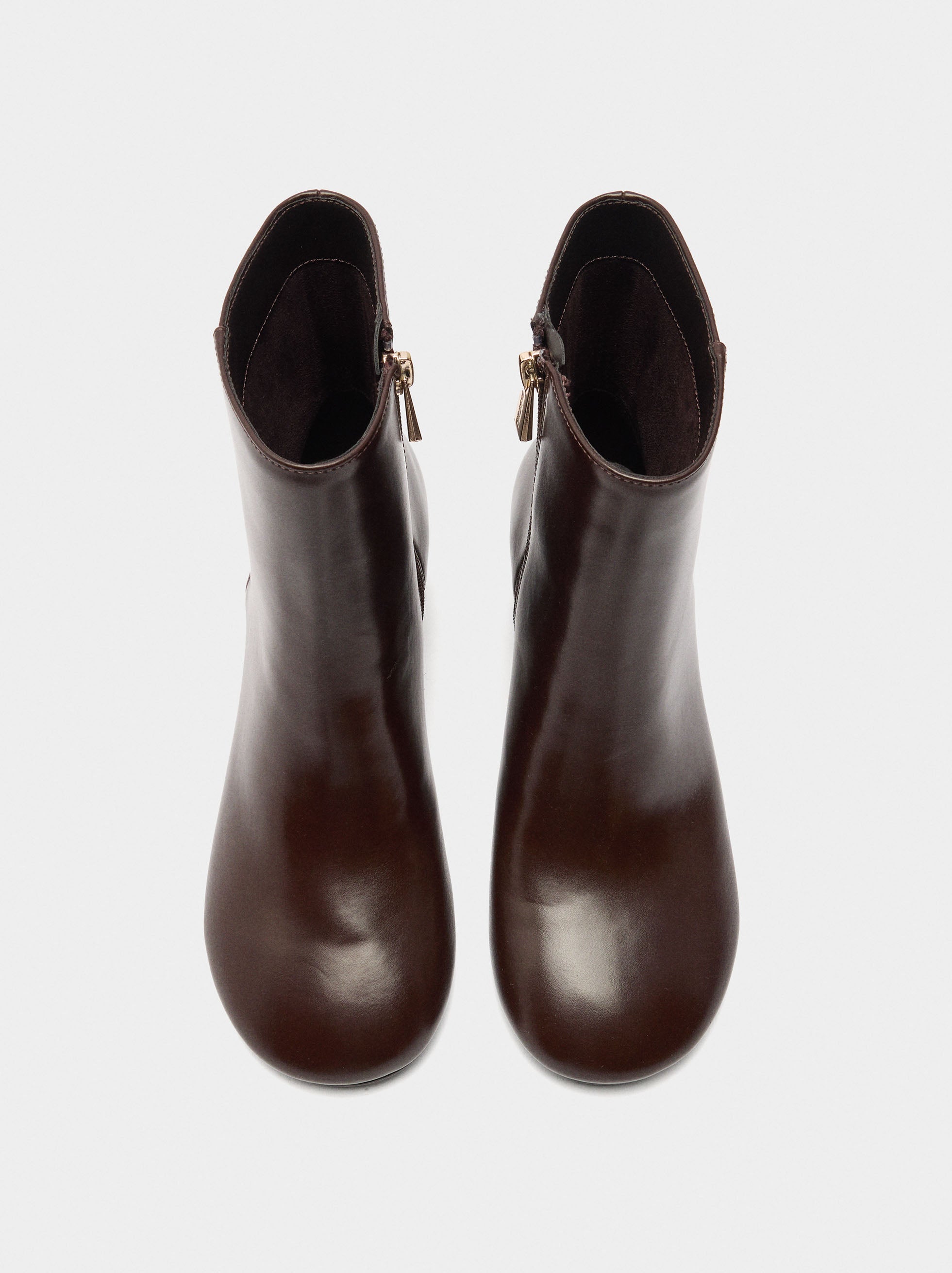 Botines Lisos De Tacón Ancho