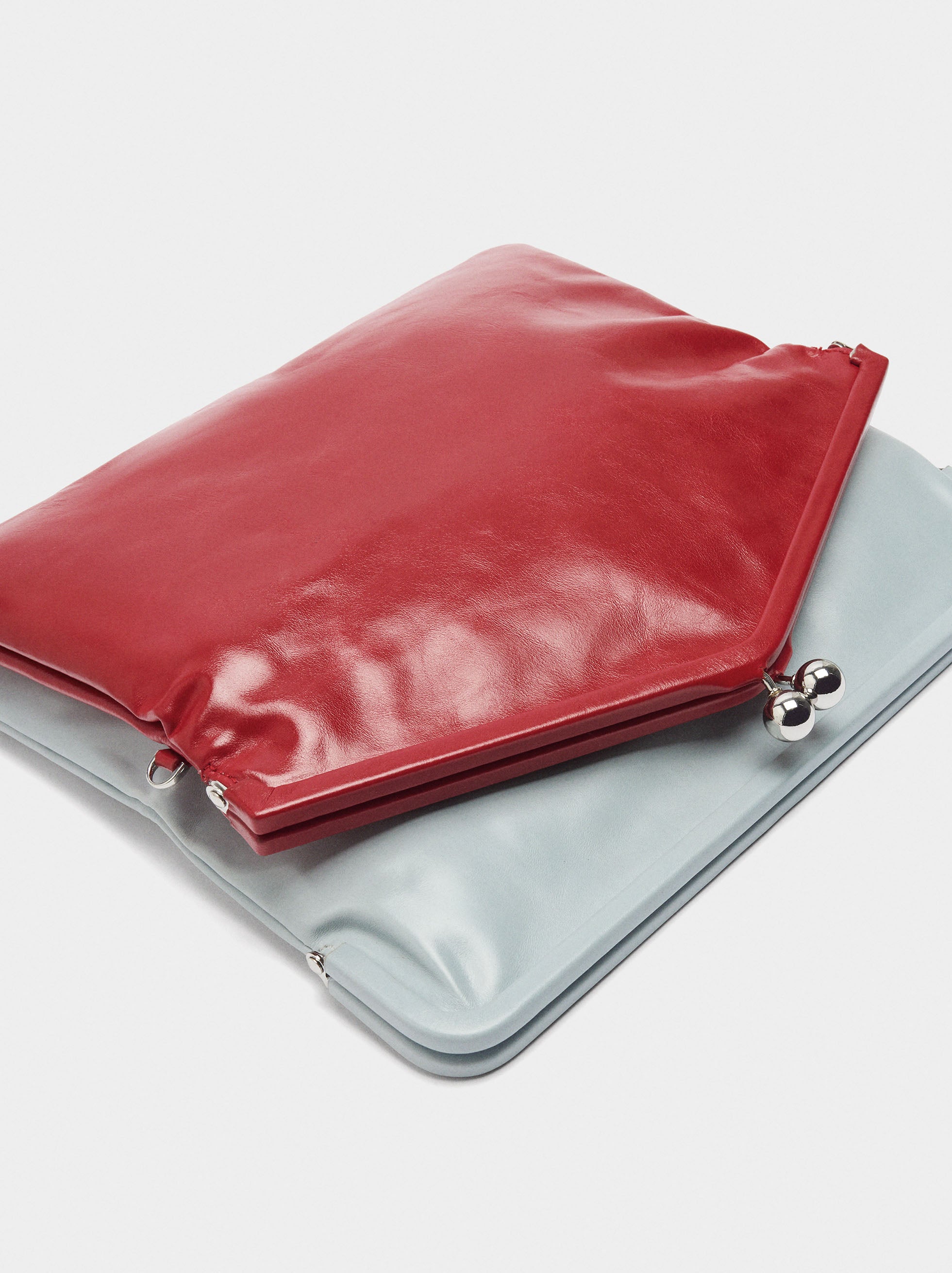 Bolso Sobre Doble De Piel Bicolor