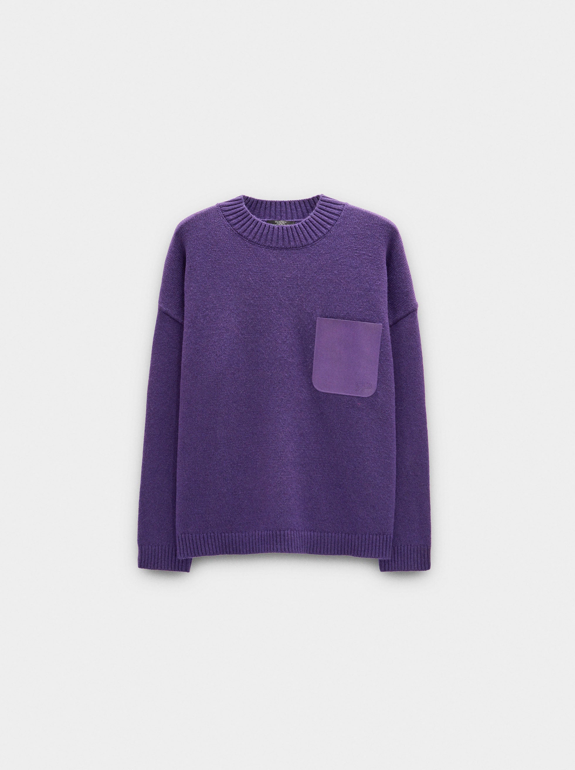 Jersey De Punto Con Bolsillo Efecto Piel