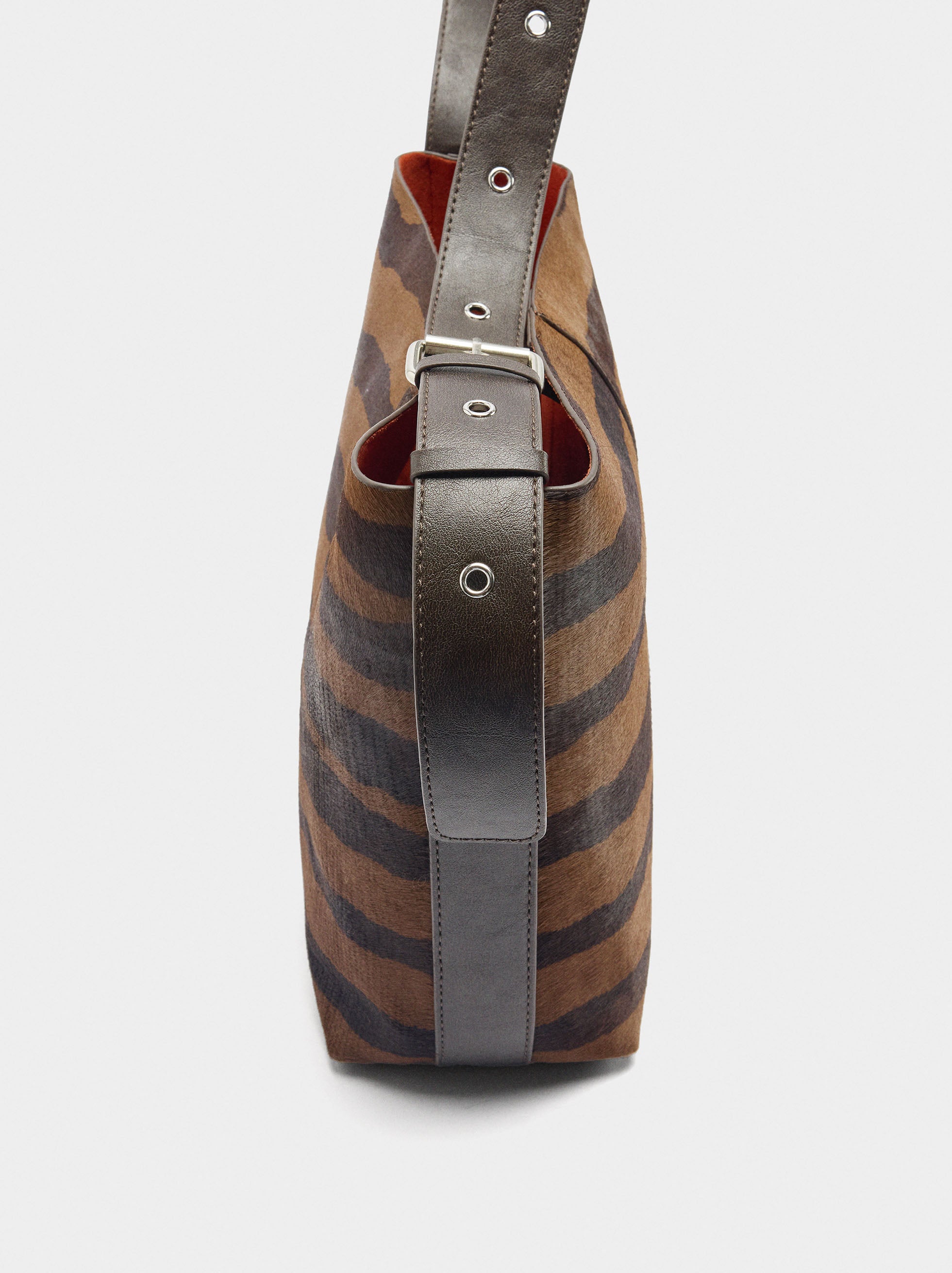 Bolso De Hombro Con Piel Estampado Animal