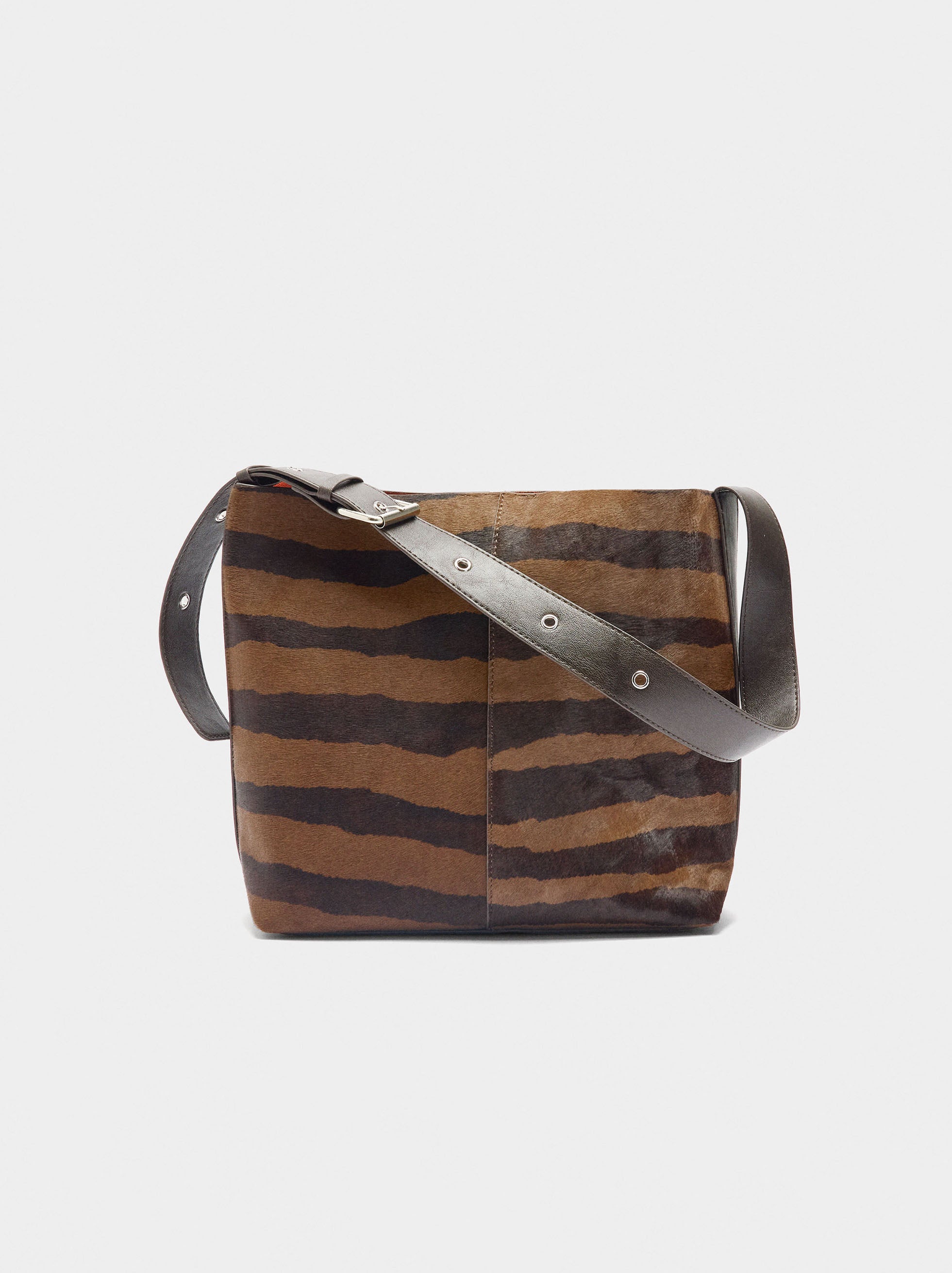 Bolso De Hombro Con Piel Estampado Animal