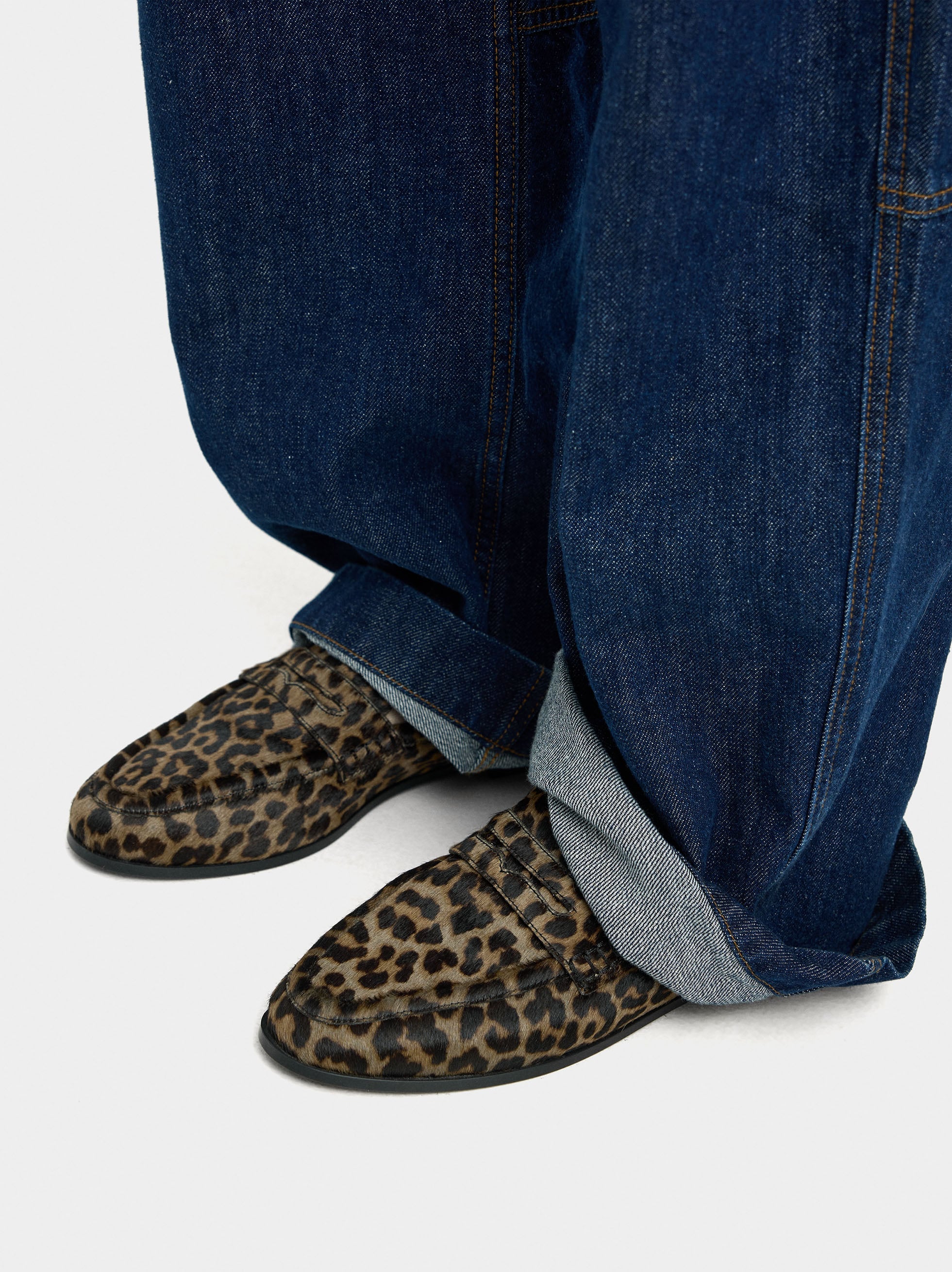 Mocasines De Piel Estampado Animal