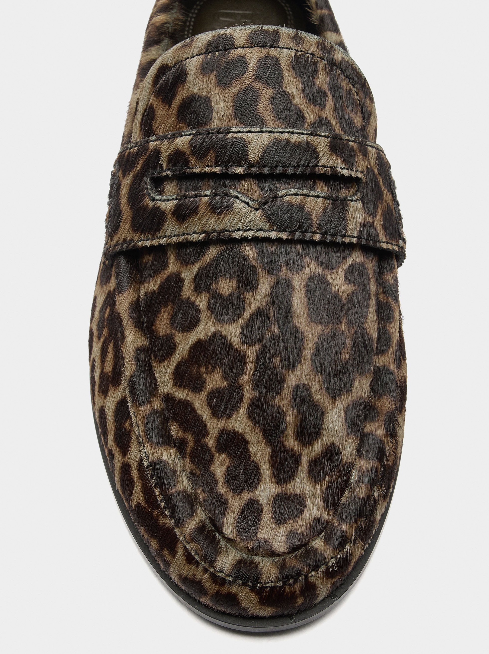 Mocasines De Piel Estampado Animal