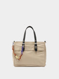 Bolso Tote De Nylon Con Colgante