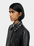 Chaqueta De Piel Con Tachuelas