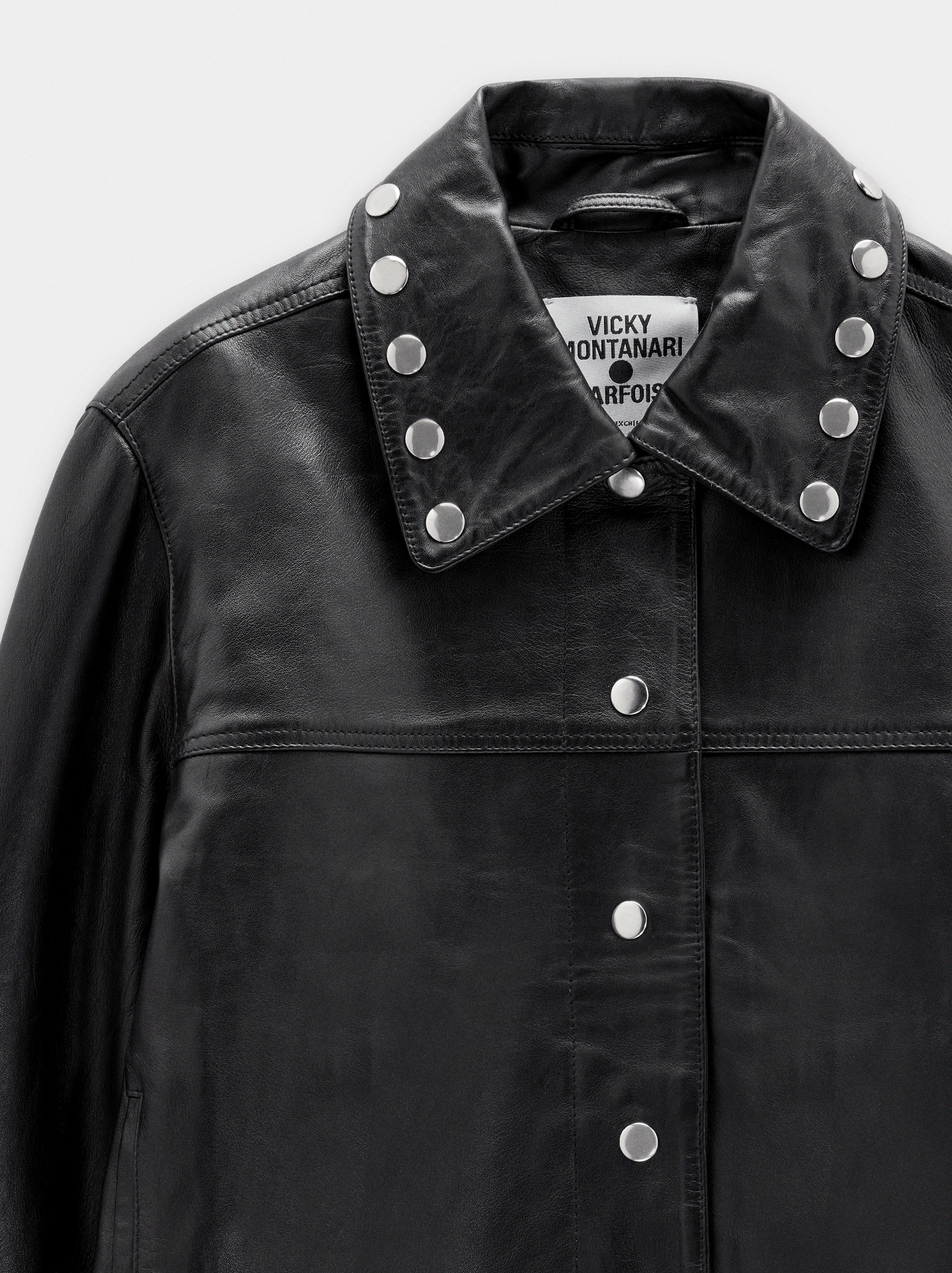 Chaqueta De Piel Con Tachuelas