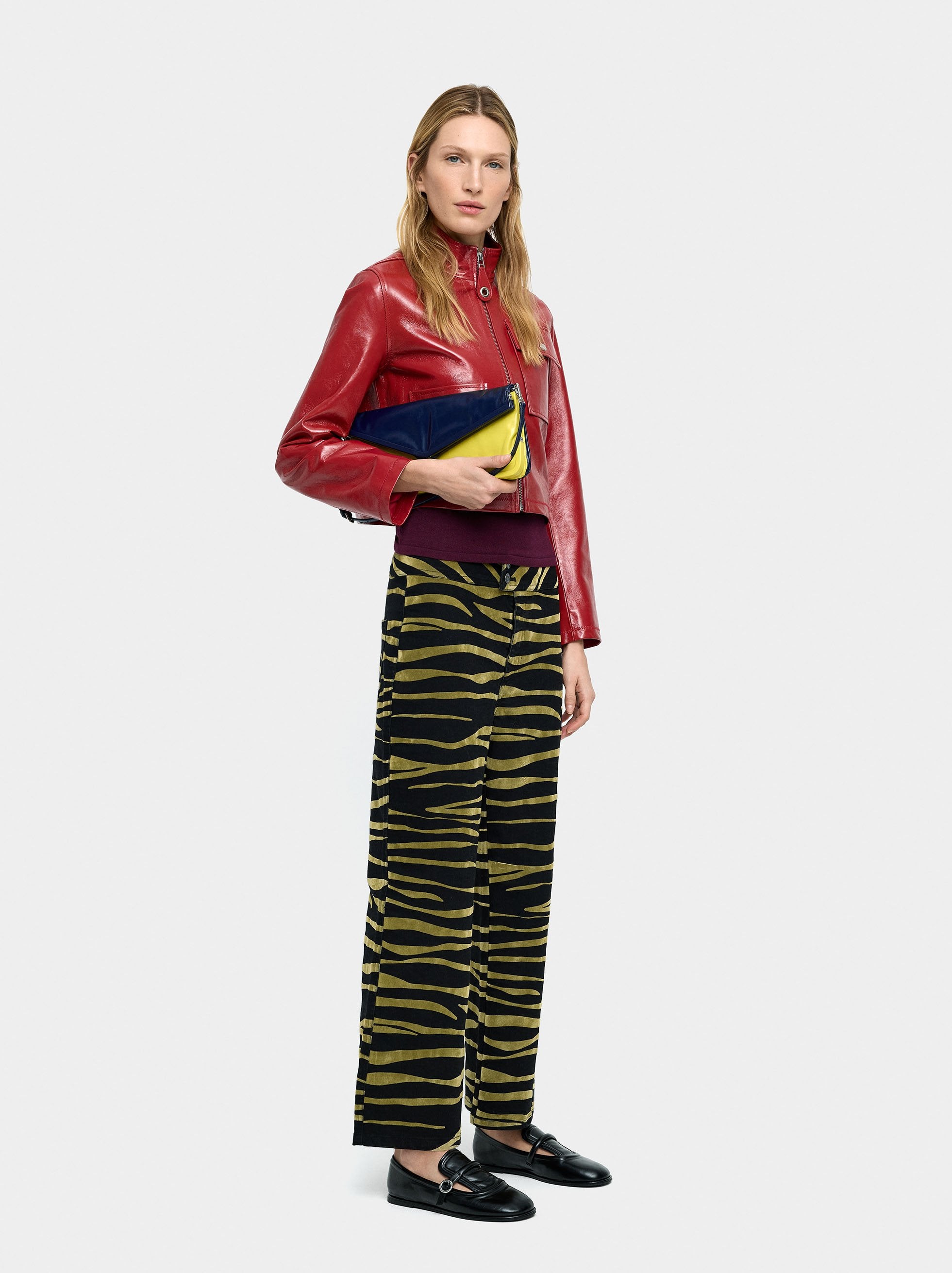 Chaqueta De Piel Con Cremallera