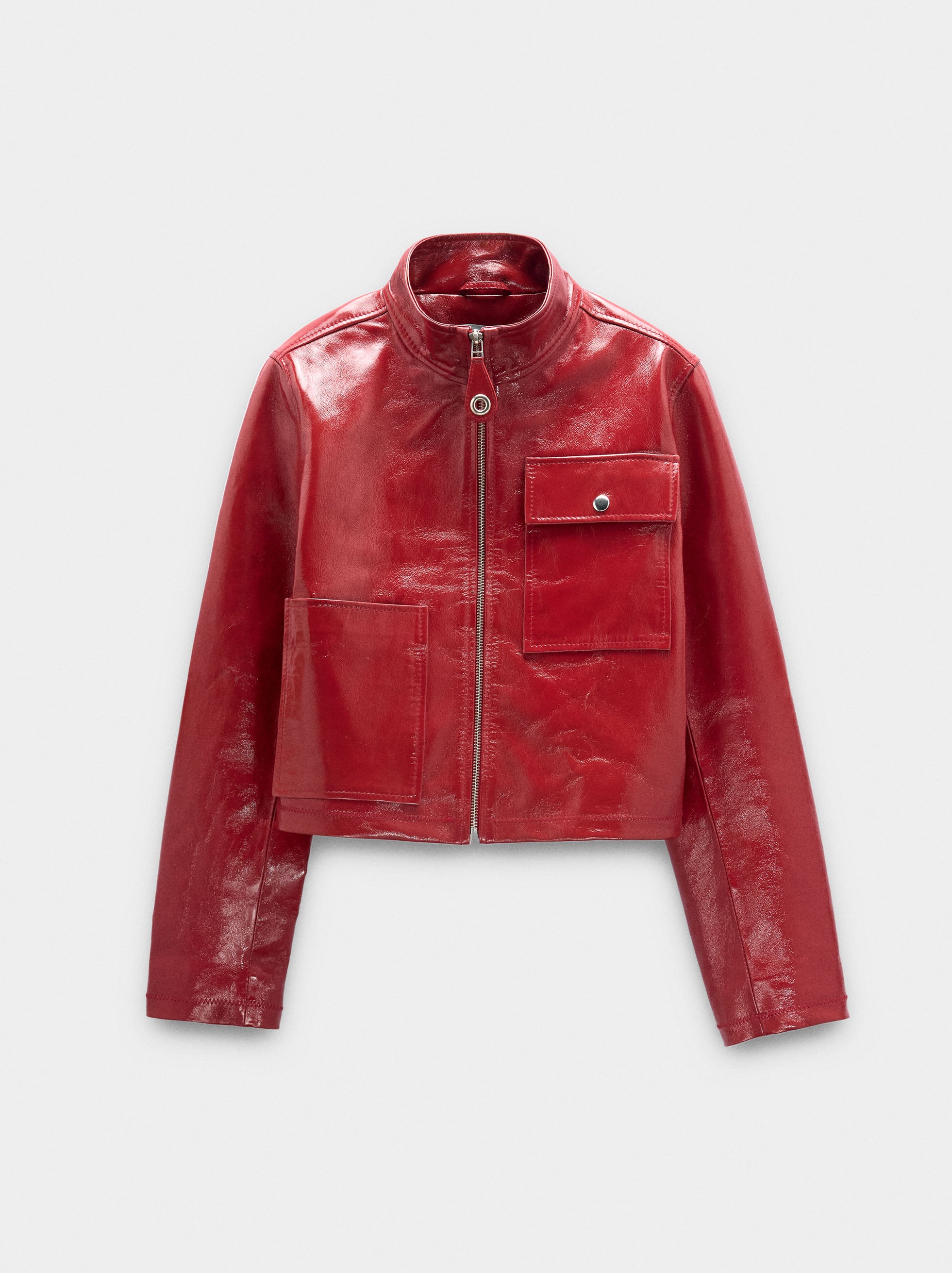 Chaqueta De Piel Con Cremallera