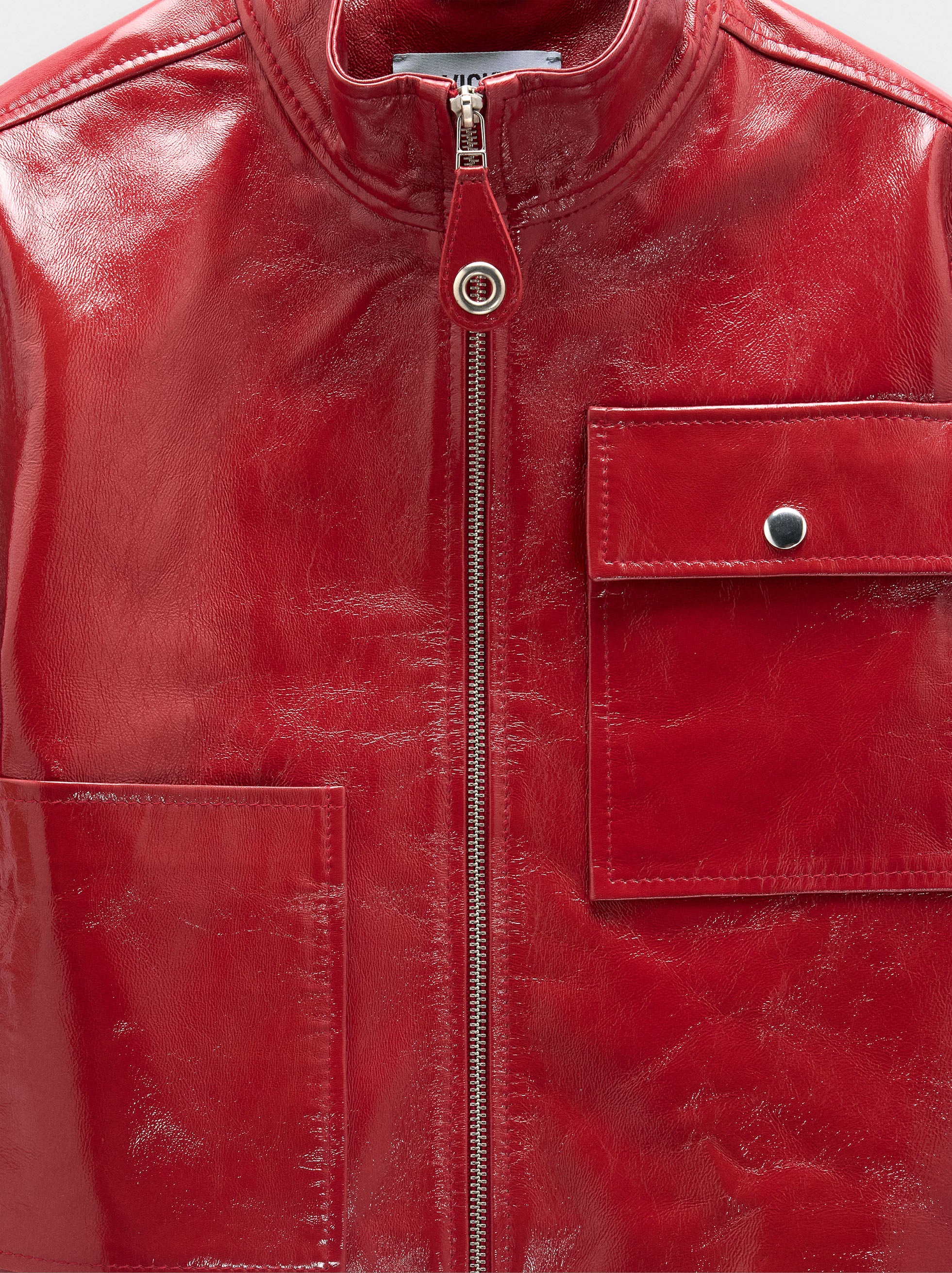 Chaqueta De Piel Con Cremallera