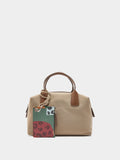 Bolso Tote Textura Suave Con Colgante