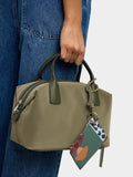 Bolso Tote Textura Suave Con Colgante