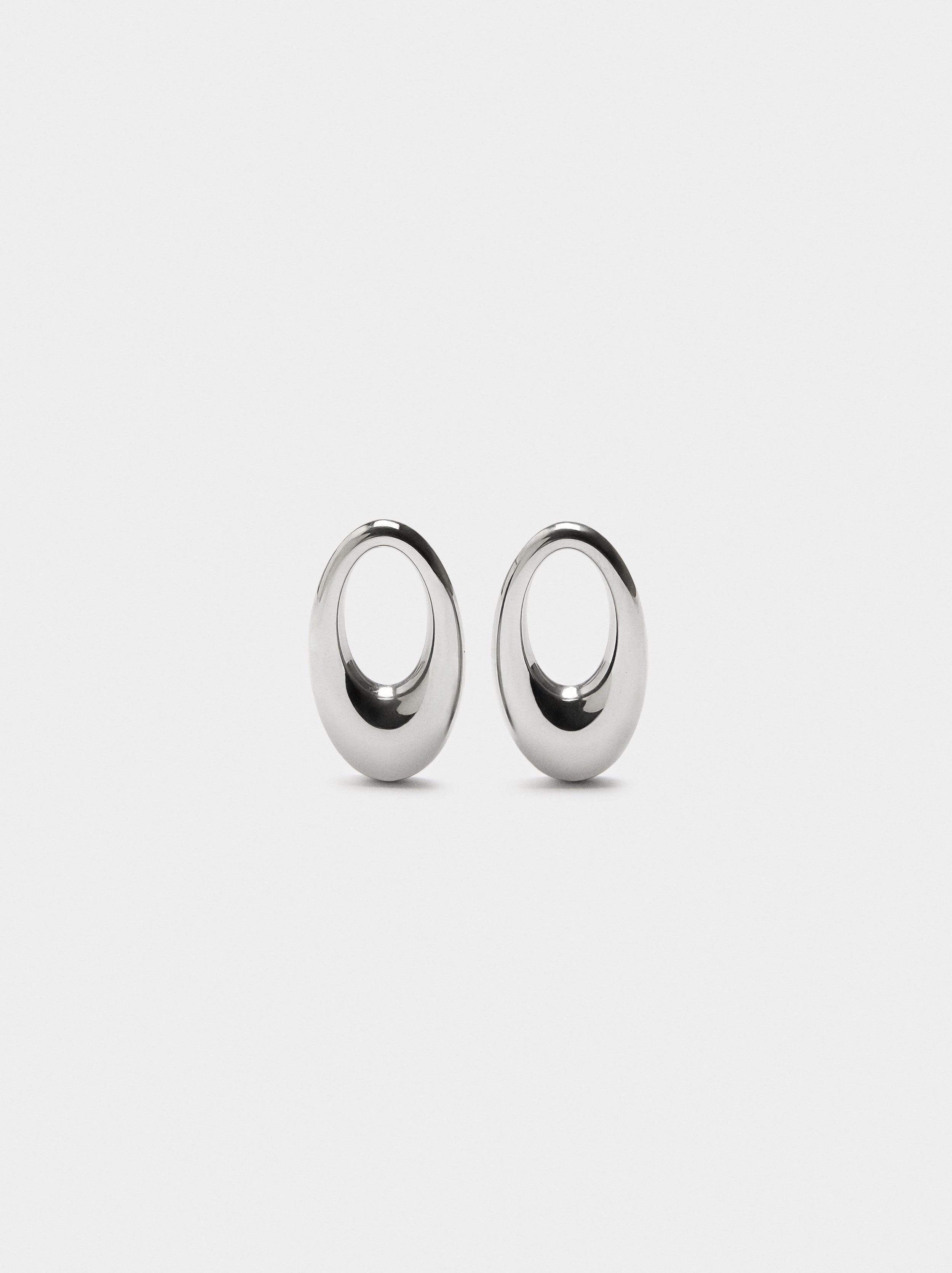 Pendientes Aros Ovalados - Acero Inoxidable