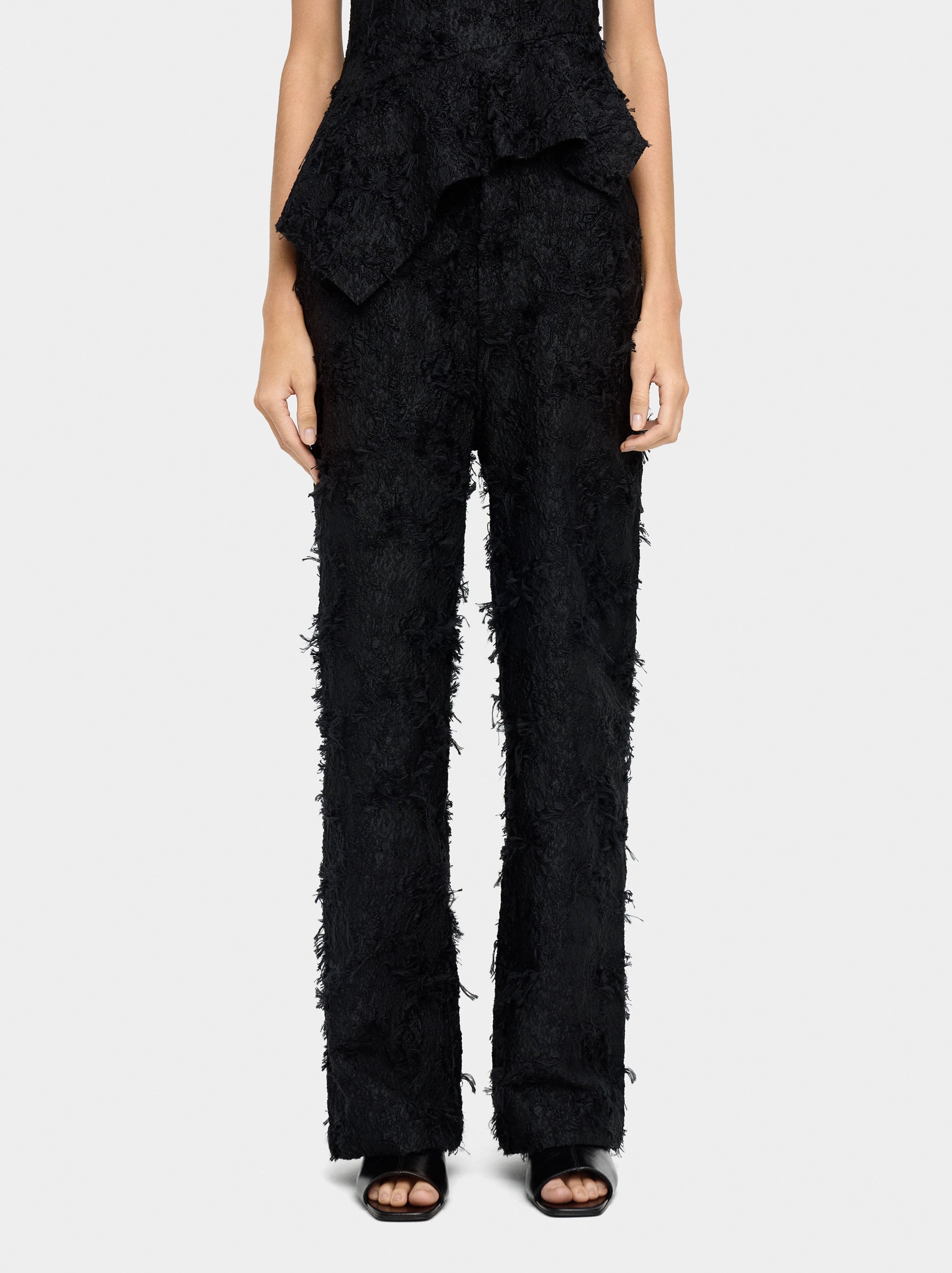Pantalón Con Textura De Algodón