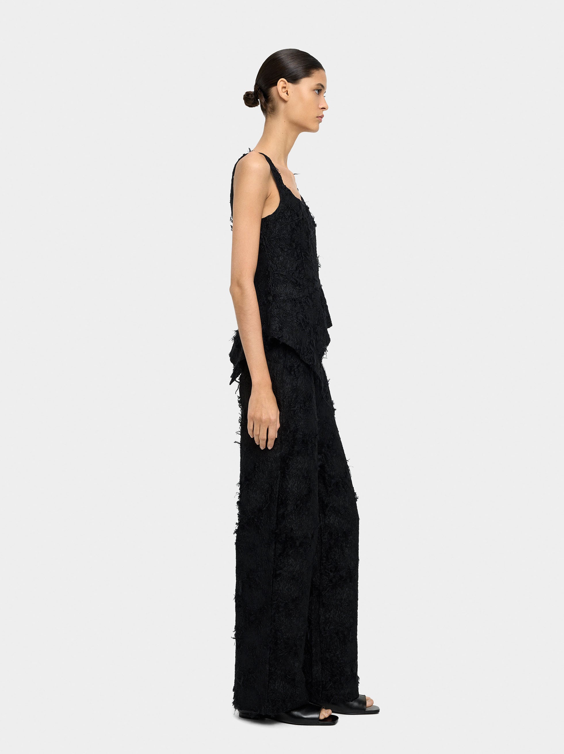 Pantalón Con Textura De Algodón