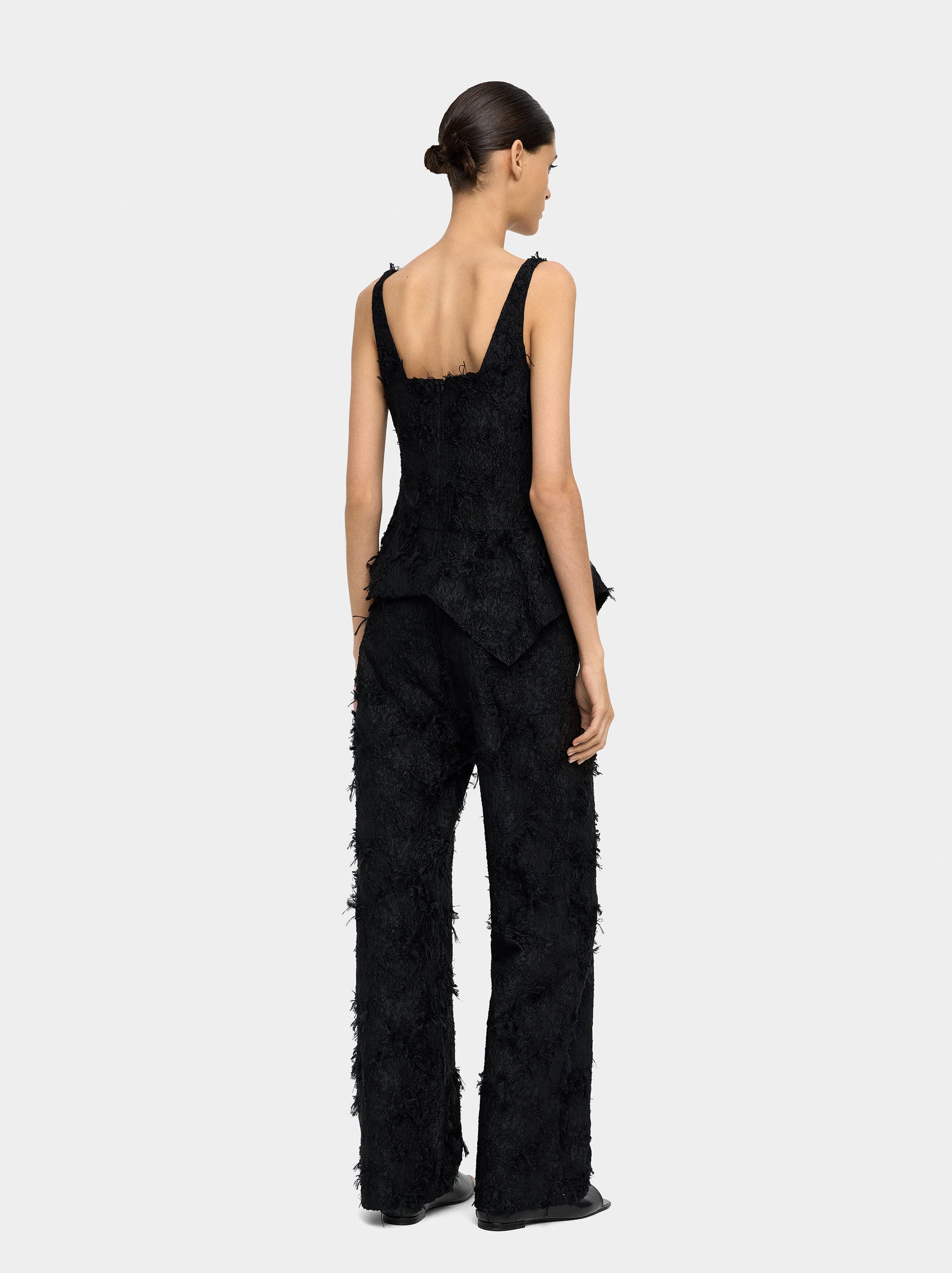 Pantalón Con Textura De Algodón